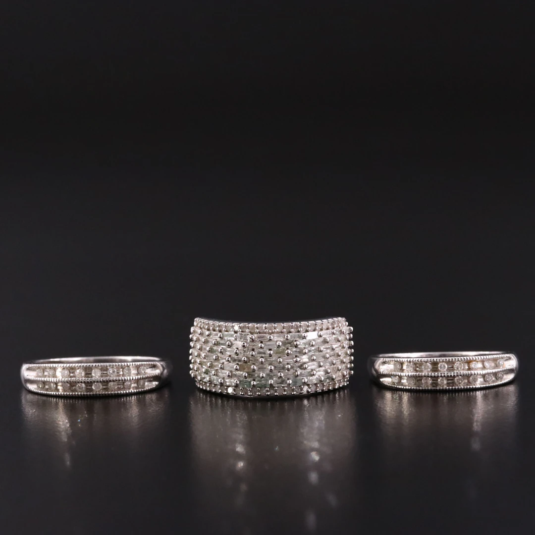 Sterling Diamond Bands