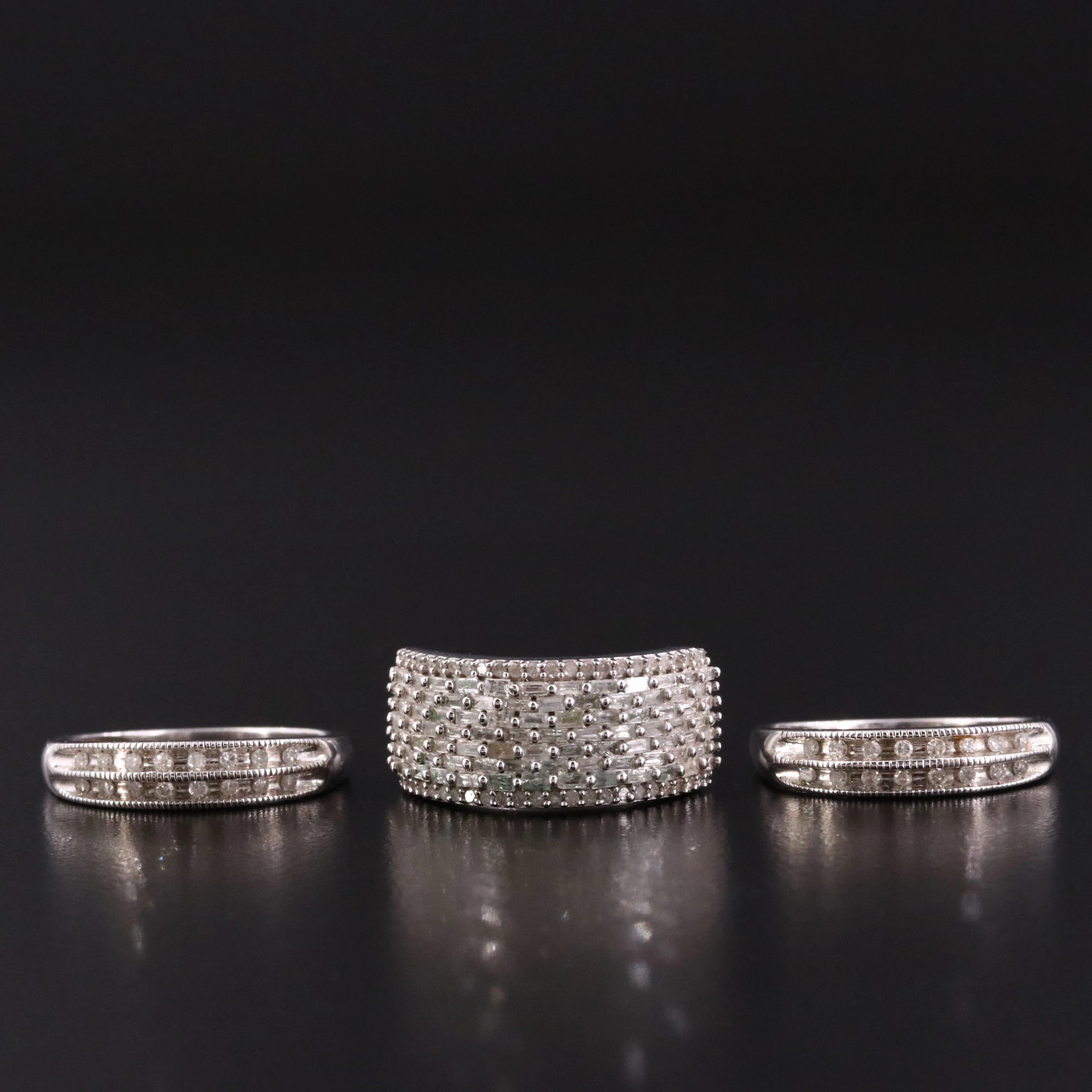 Sterling Diamond Bands