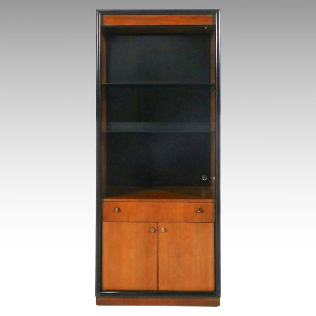 Bernhardt Modern Style Black Laminate and Cherry Display Cabinet, Late 20th C.