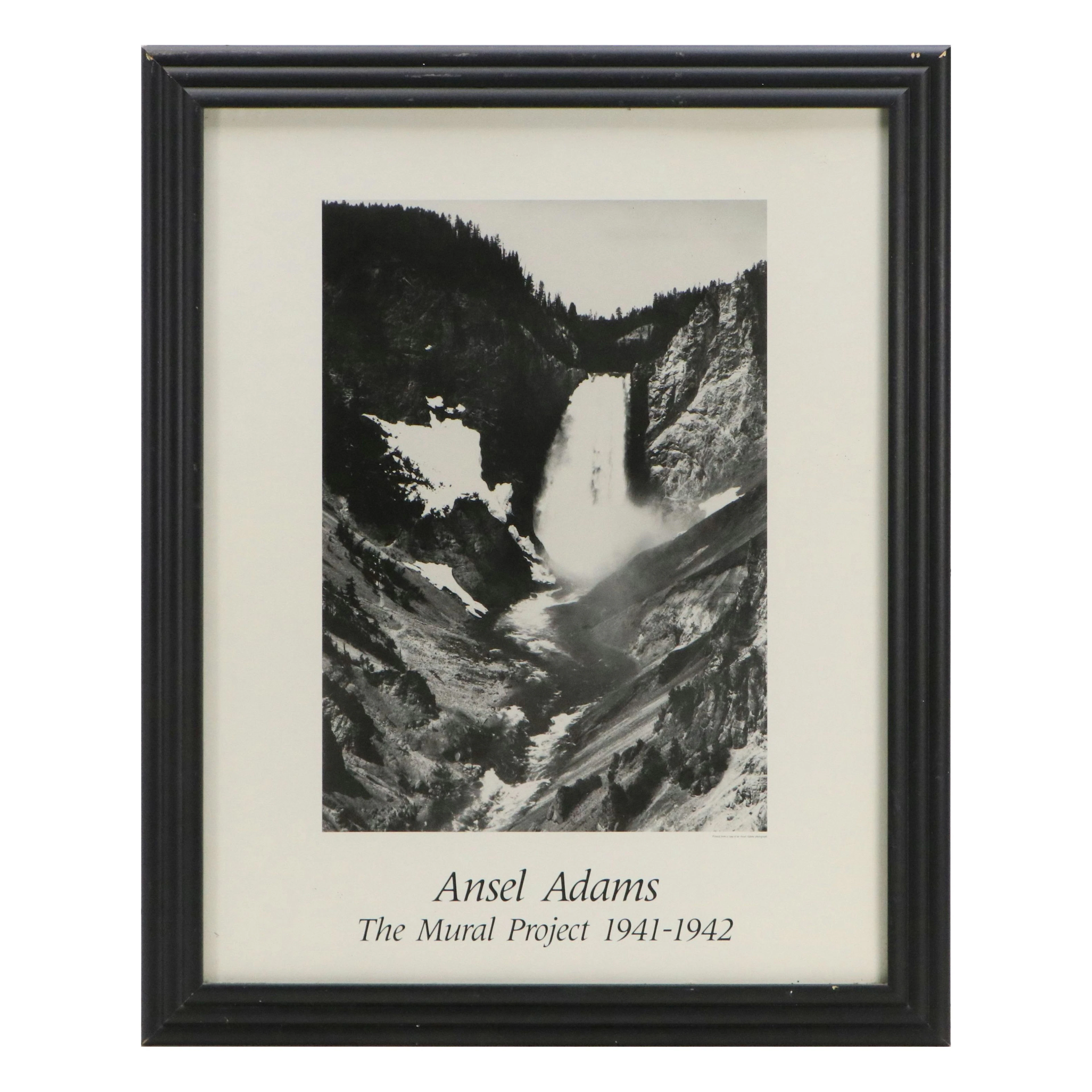 After Ansel Adams Landscape Halftone Print "Yellowstone Falls"