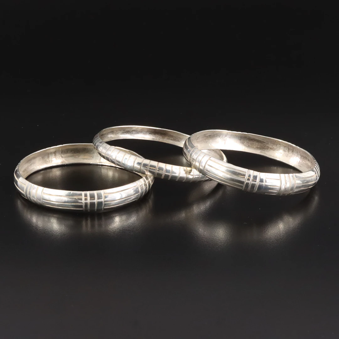 Wilbur Tracy Navajo Diné Sterling Bangles