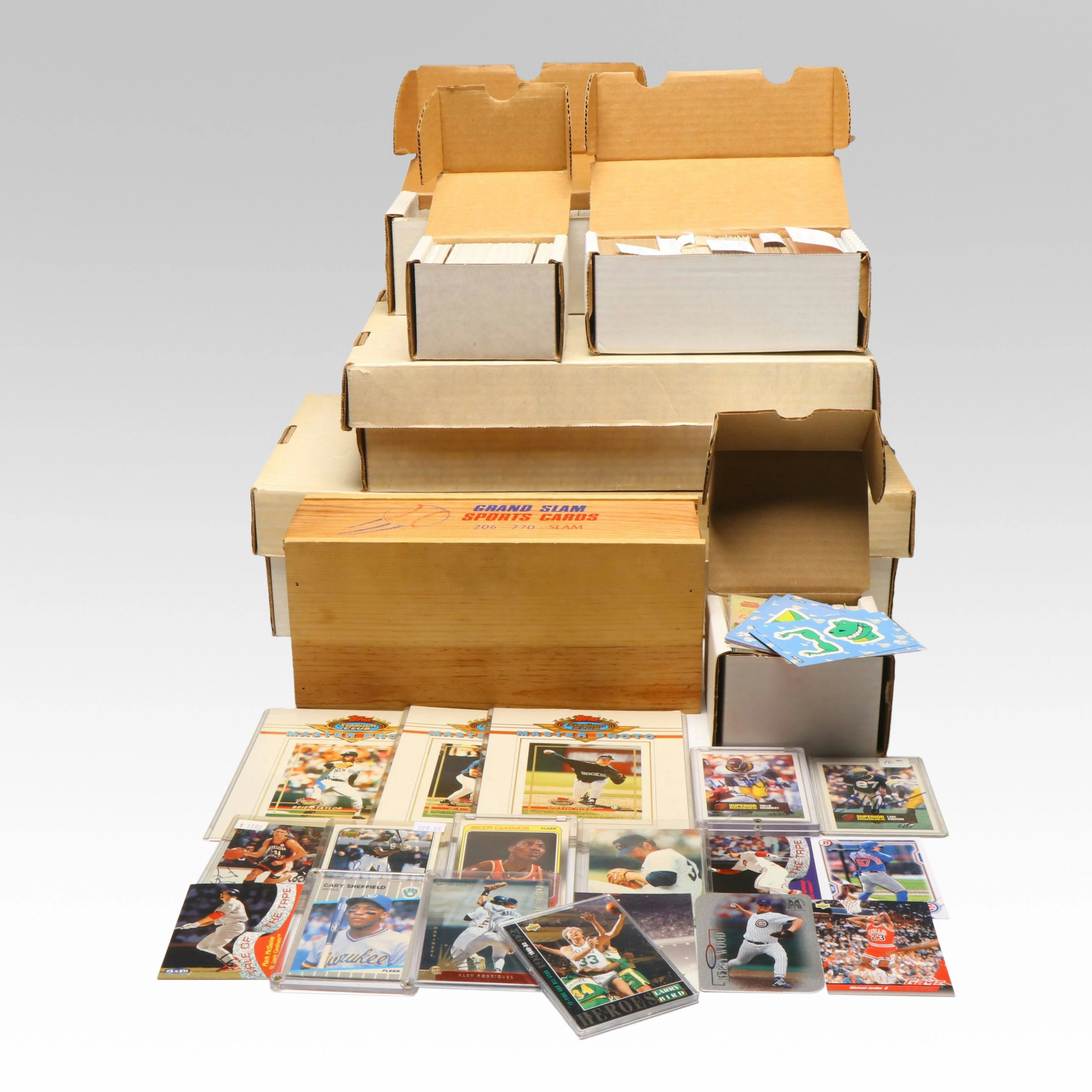 Bowman with Other Sports Cards Featuring Nolan Ryan, Michael Jordan, and More