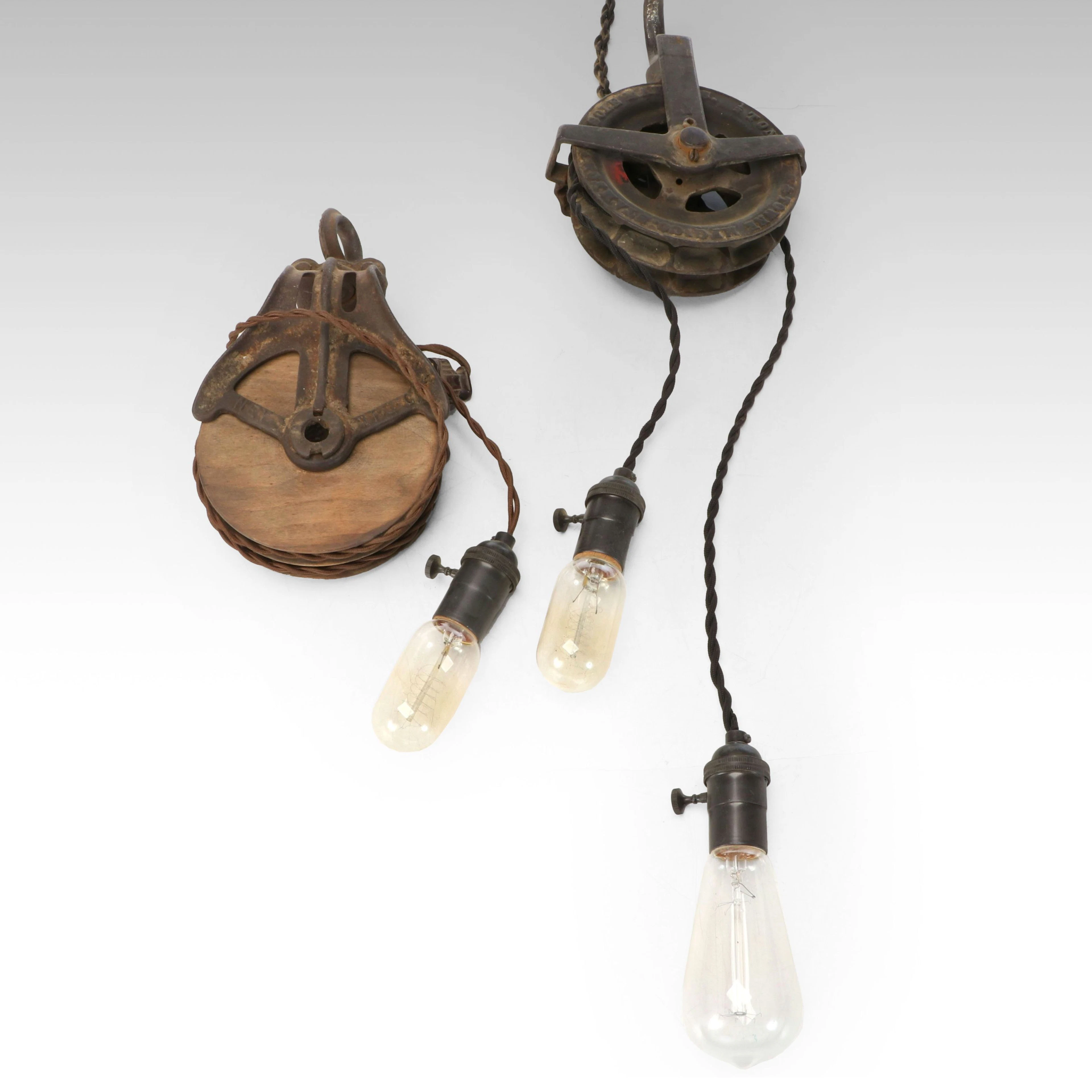 Industrial Pulley Steampunk Pendant Lights