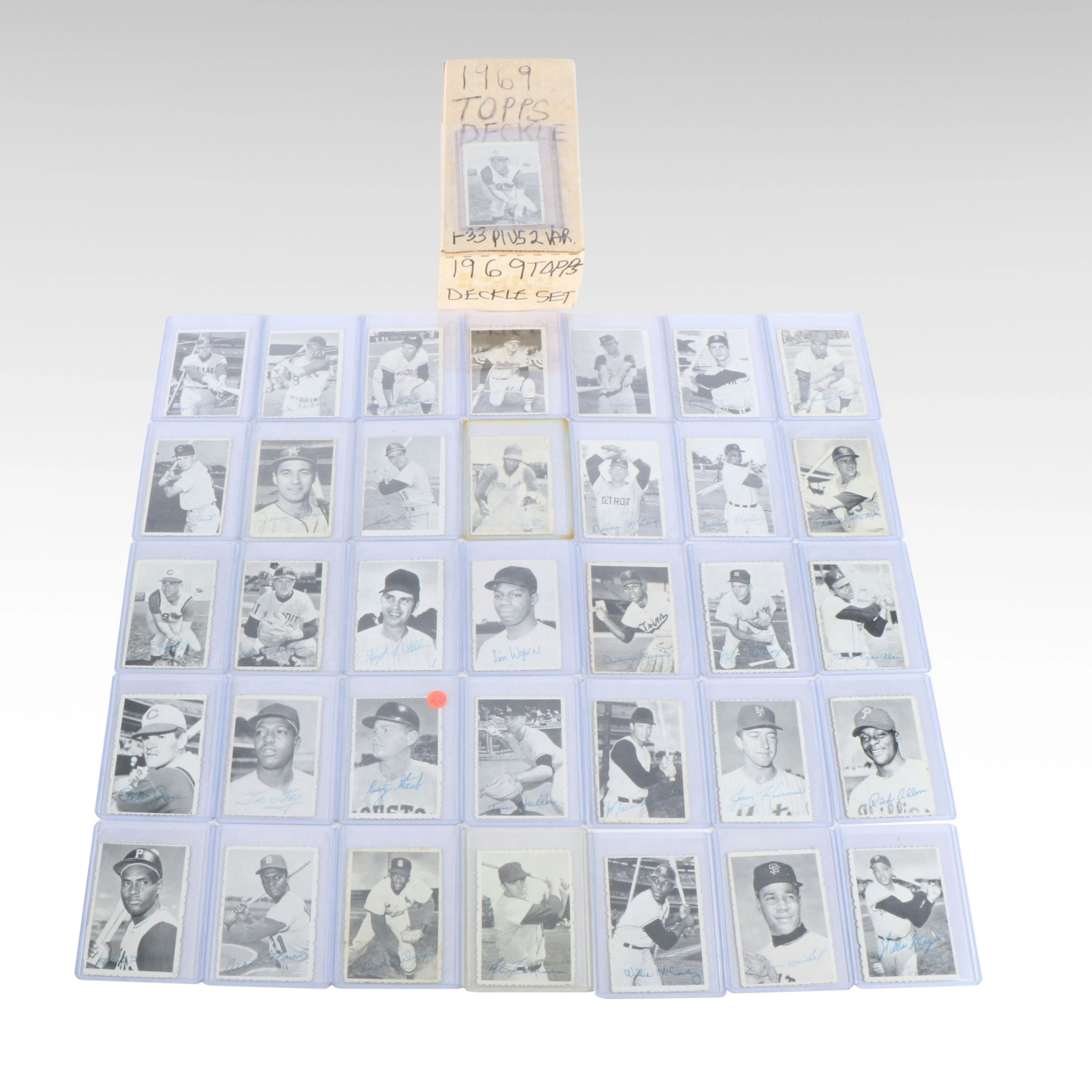 1969 Topps Deckle Edge Set, Cards 1 to 33, Including Two Variations