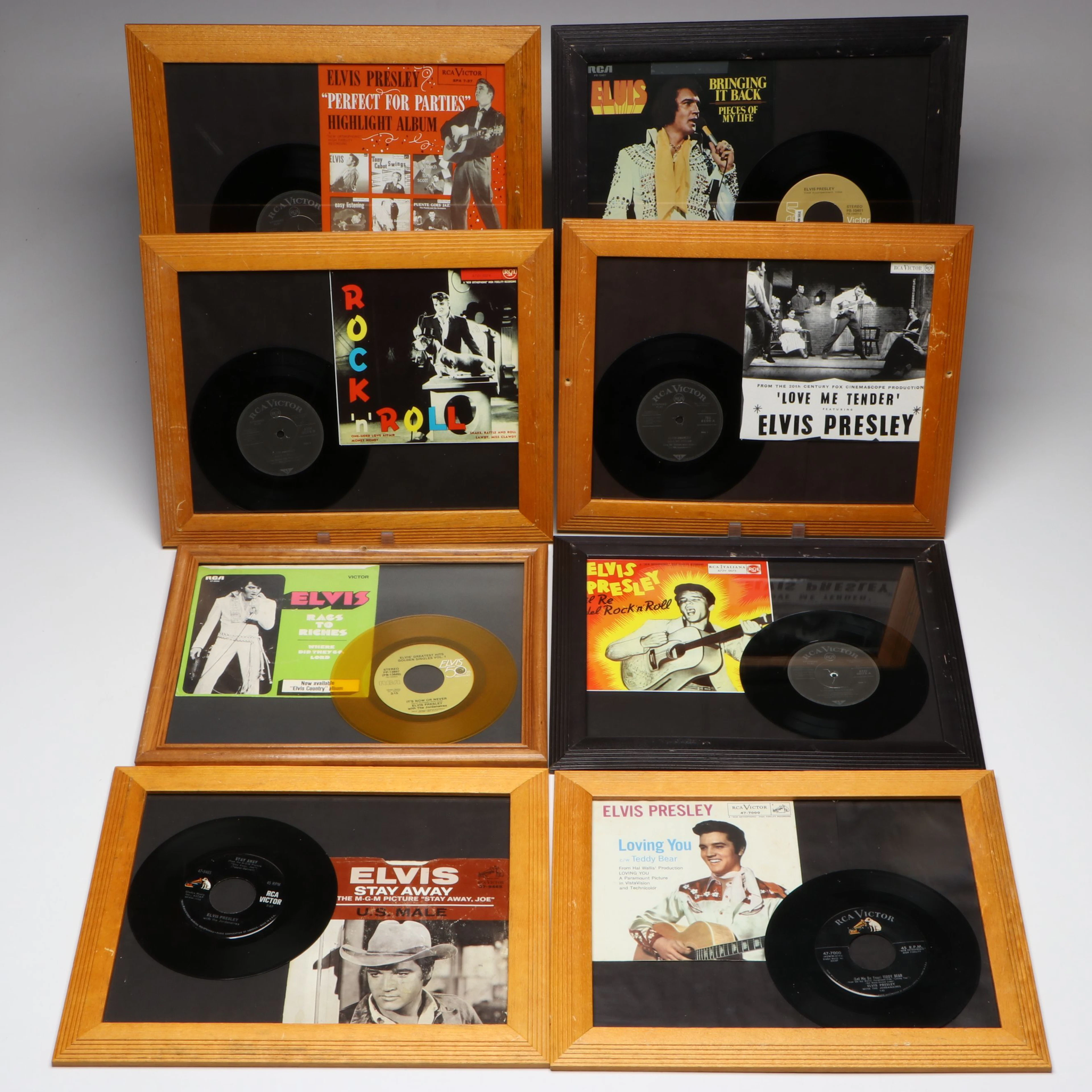 Elvis Presley "Perfect for Parties" and More Framed 45 RPM Vinyl Records
