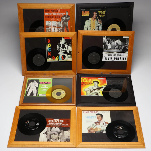 Elvis Presley "Perfect for Parties" and More Framed 45 RPM Vinyl Records