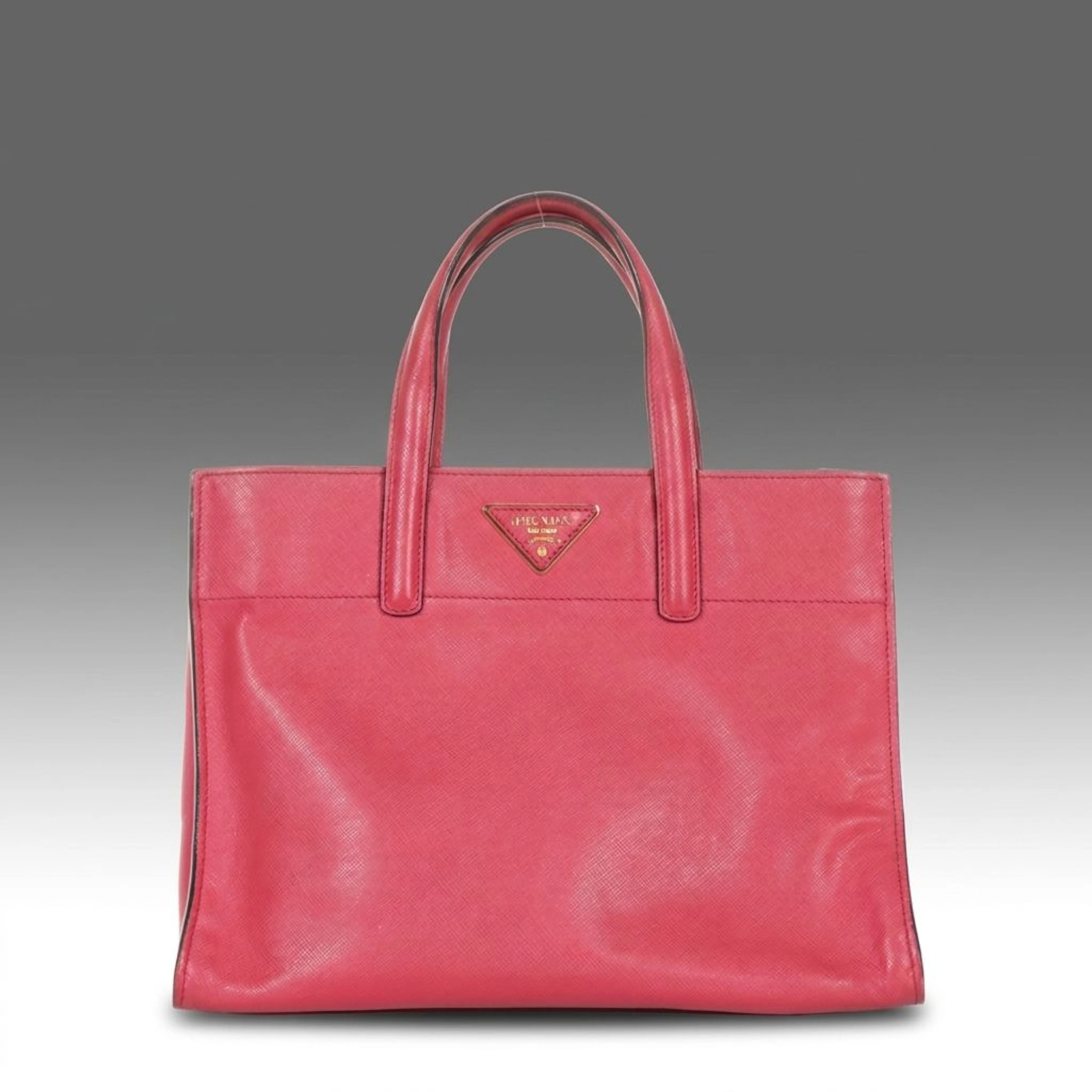 Prada Two-Way Tote Bag in Peonia Pink Saffiano Soft Leather