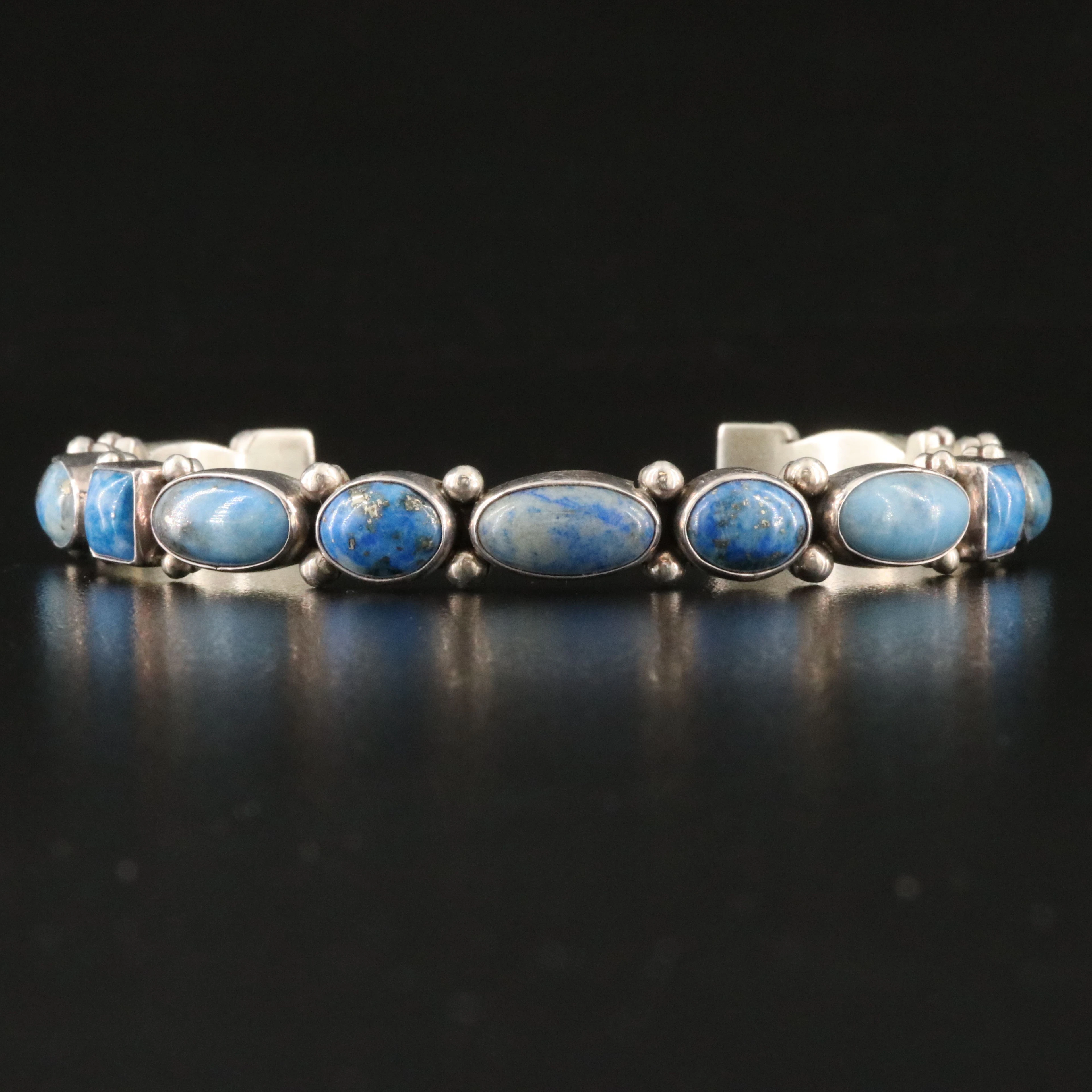 Dee Nez Navajo Diné Sterling Lapis Lazuli Cuff Bracelet