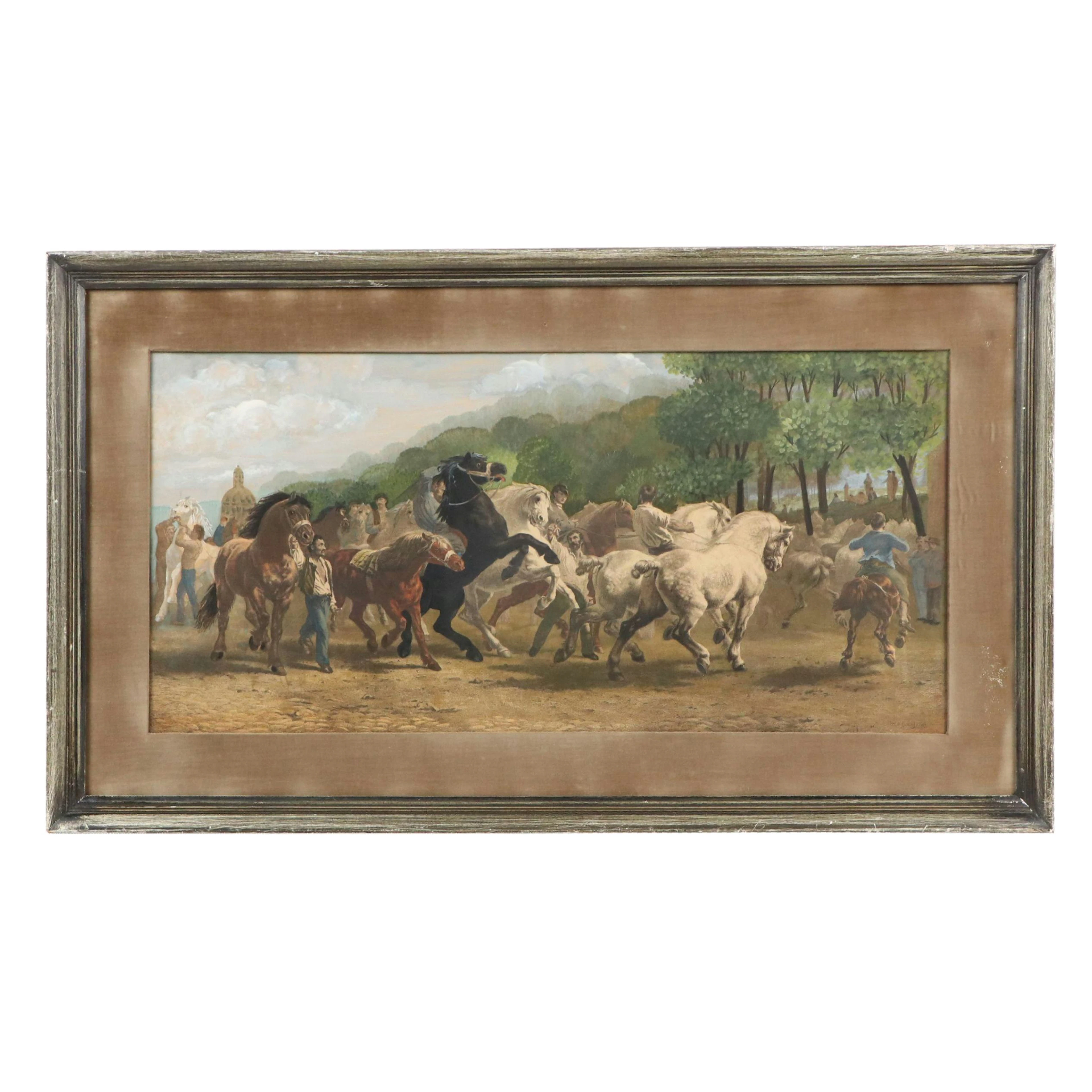 After Rosa Bonheur Chromolithograph "The Horse Fair," Early 20th Century