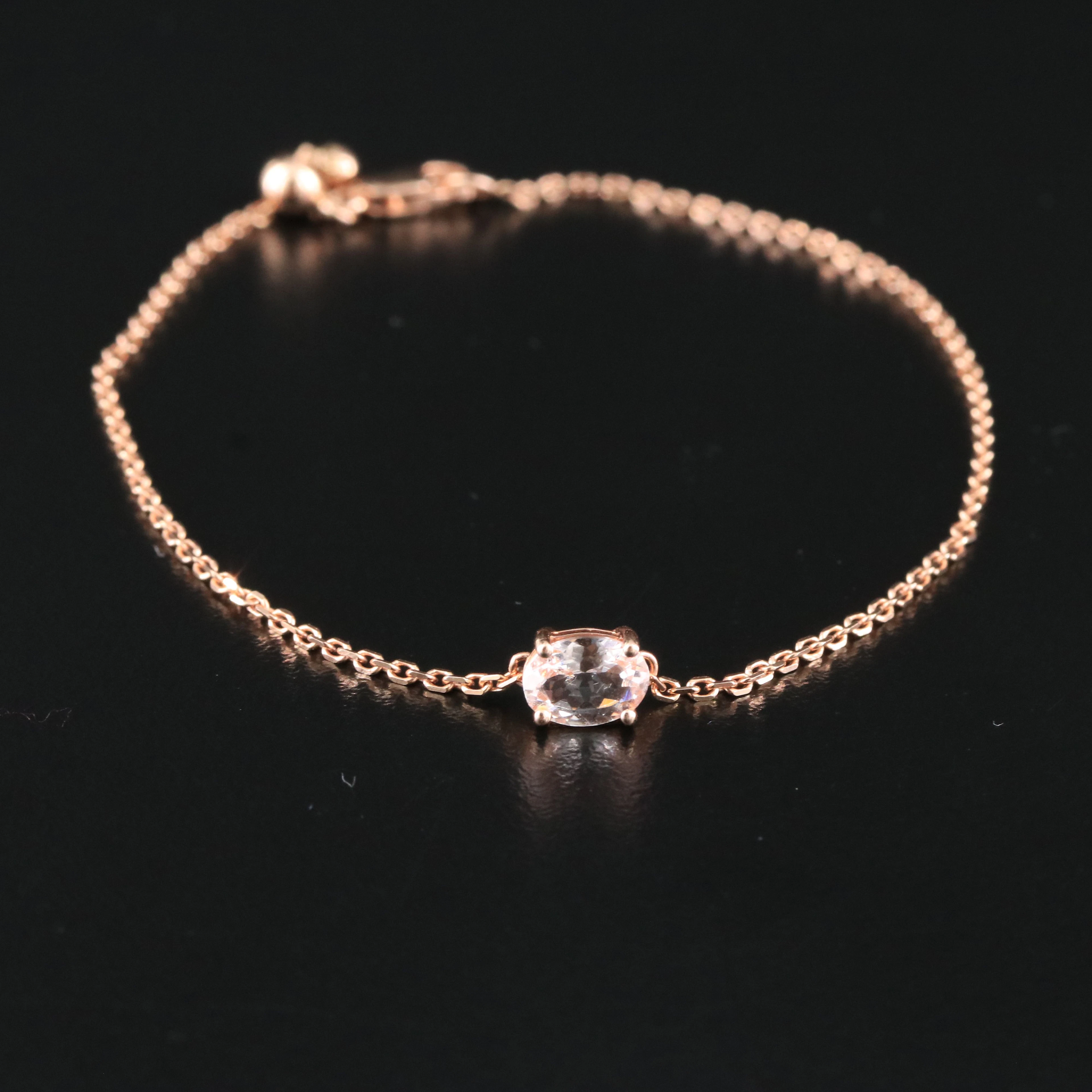 10K Rose Gold Morganite Bracelet