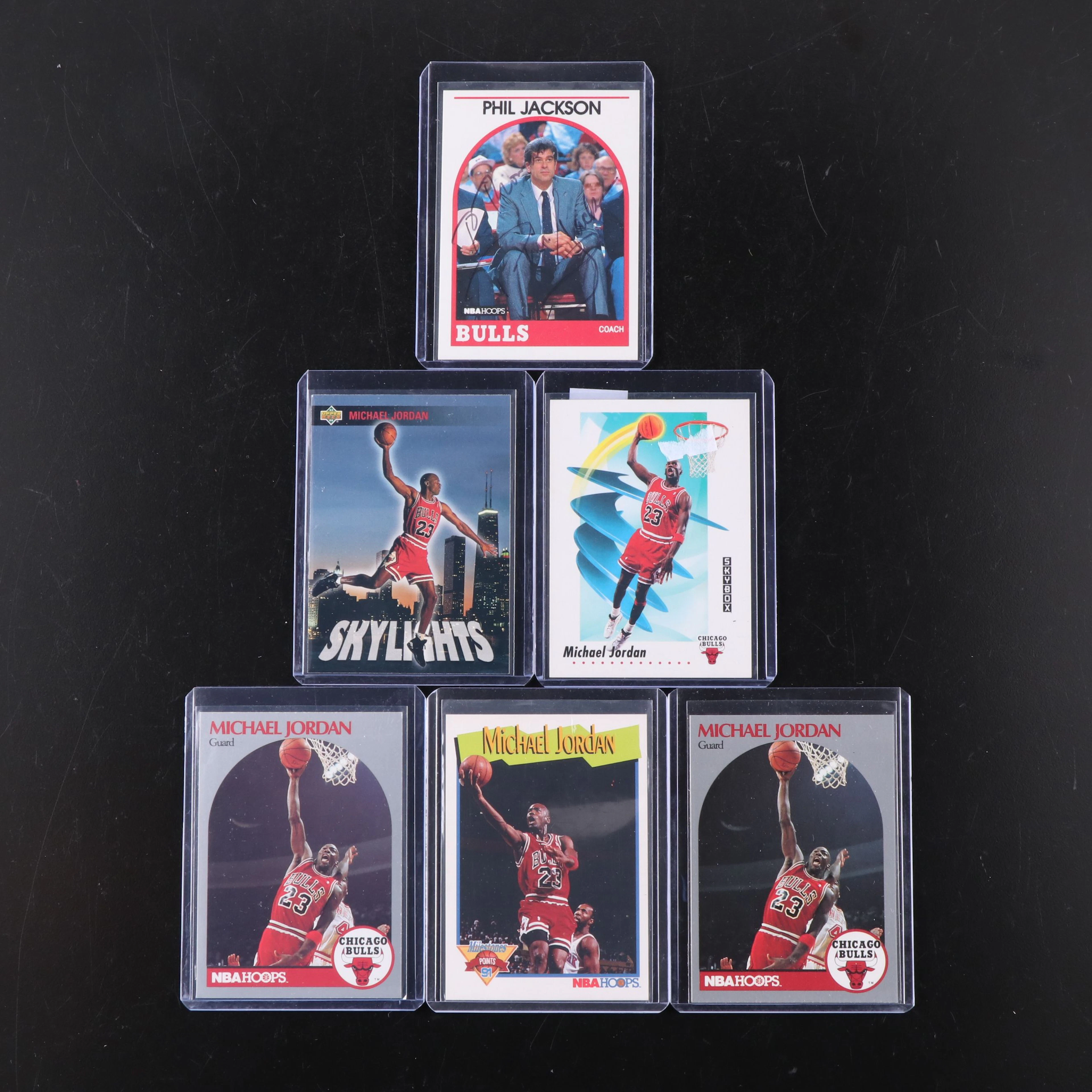 Phil Jackson Signed Card with Michael Jordan Chicago Bulls Basketball Cards