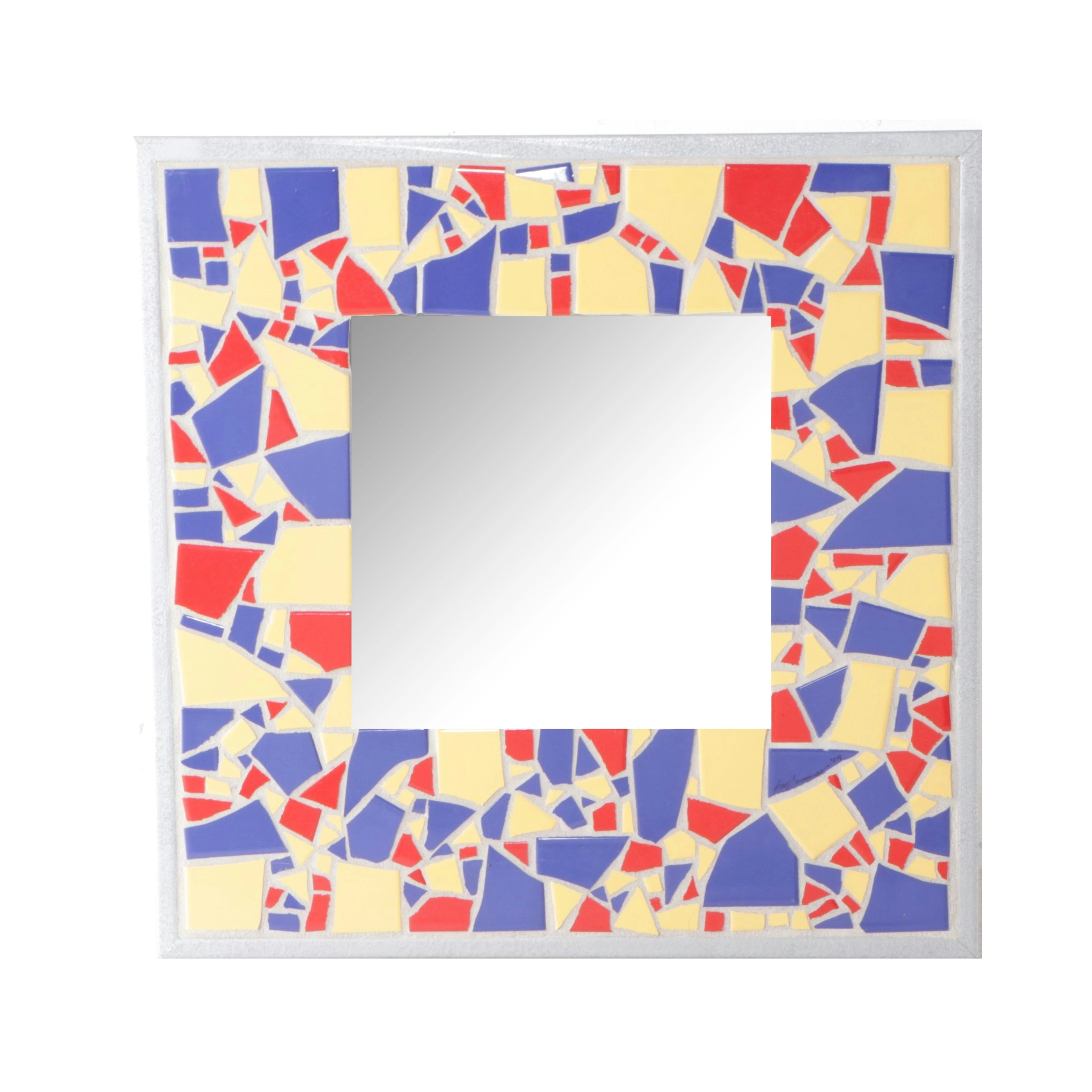 Orange Squiggle Studios Mosaic Broken Tile Inlay Framed Wall Mirror, 2004