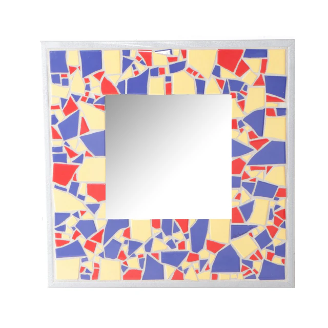 Orange Squiggle Studios Mosaic Broken Tile Inlay Framed Wall Mirror, 2004