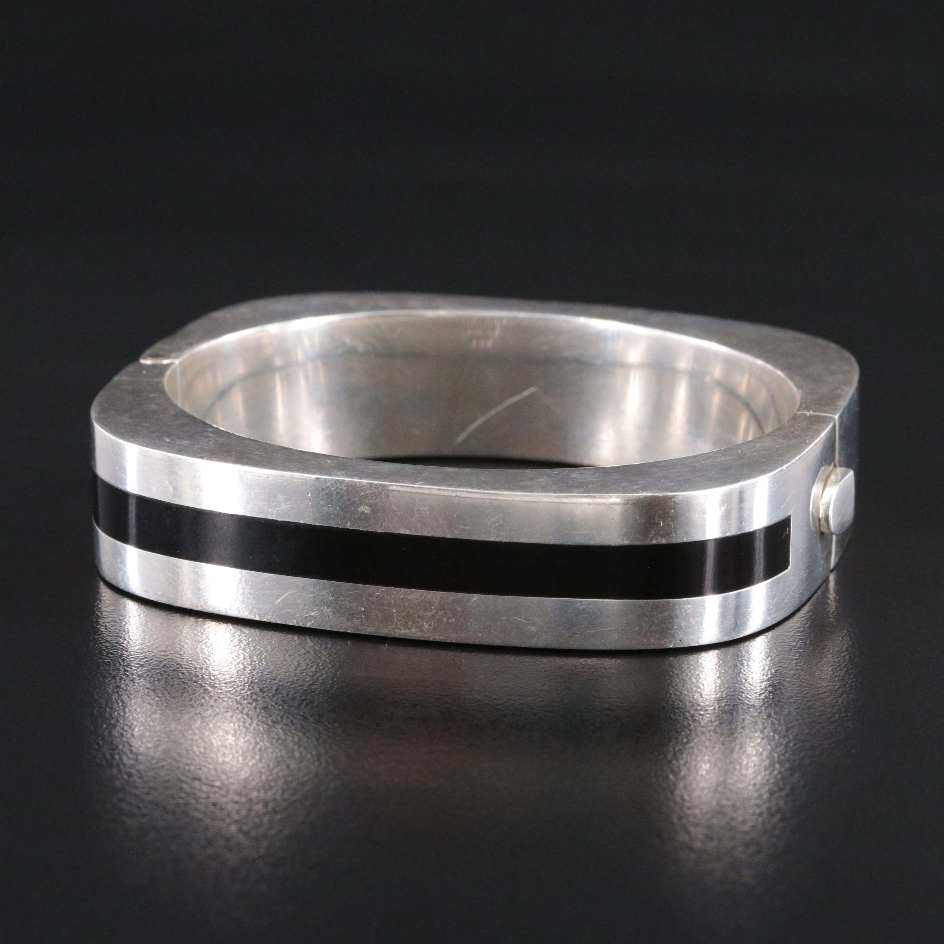 Taxco, Mexican 950 Silver Inlay Bracelet