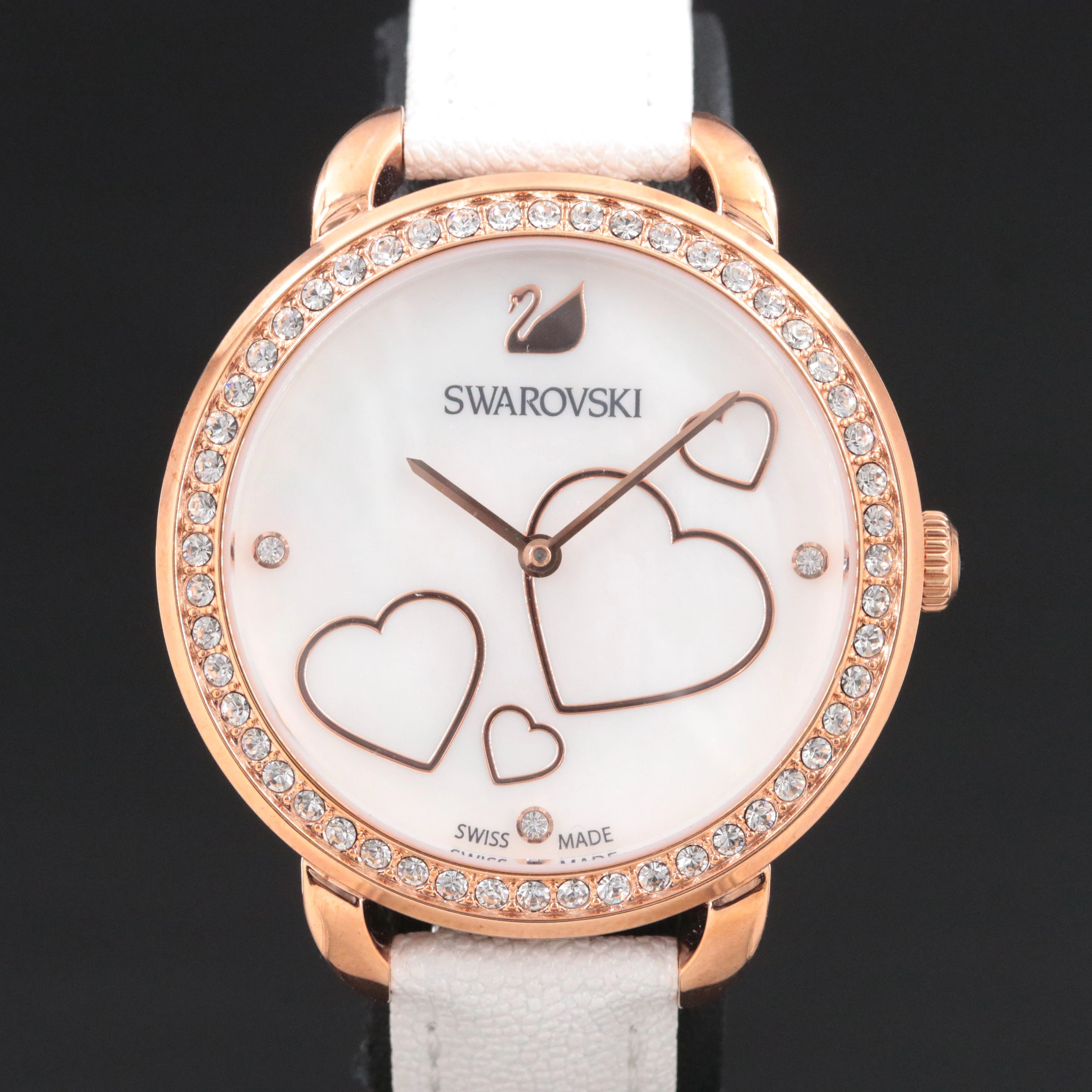 Swarovski Aila Day Heart White M.O.P. Dial Watch Ref. 5242514