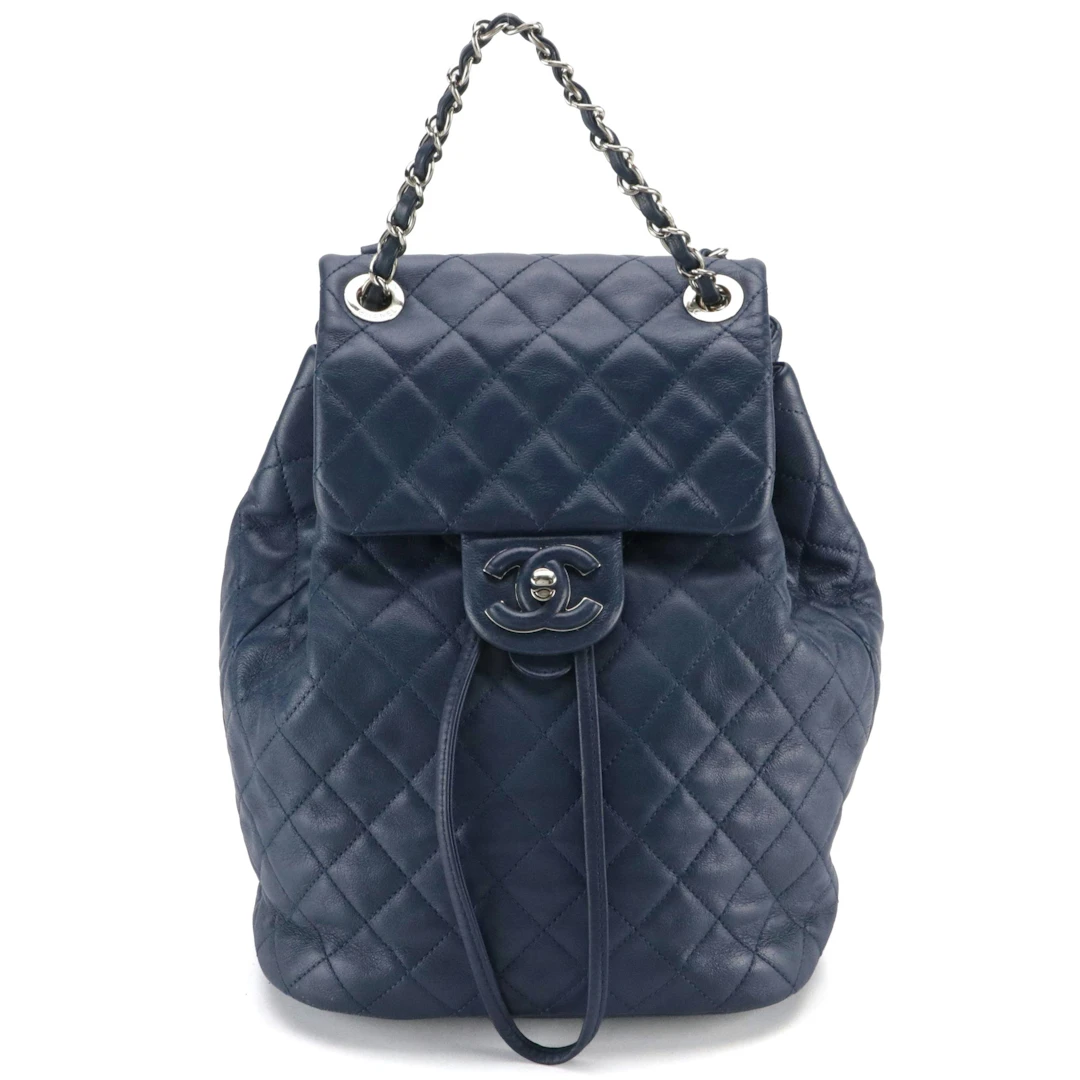 Chanel Urban Spirit Small Backpack Bag in Quilted Navy Leather