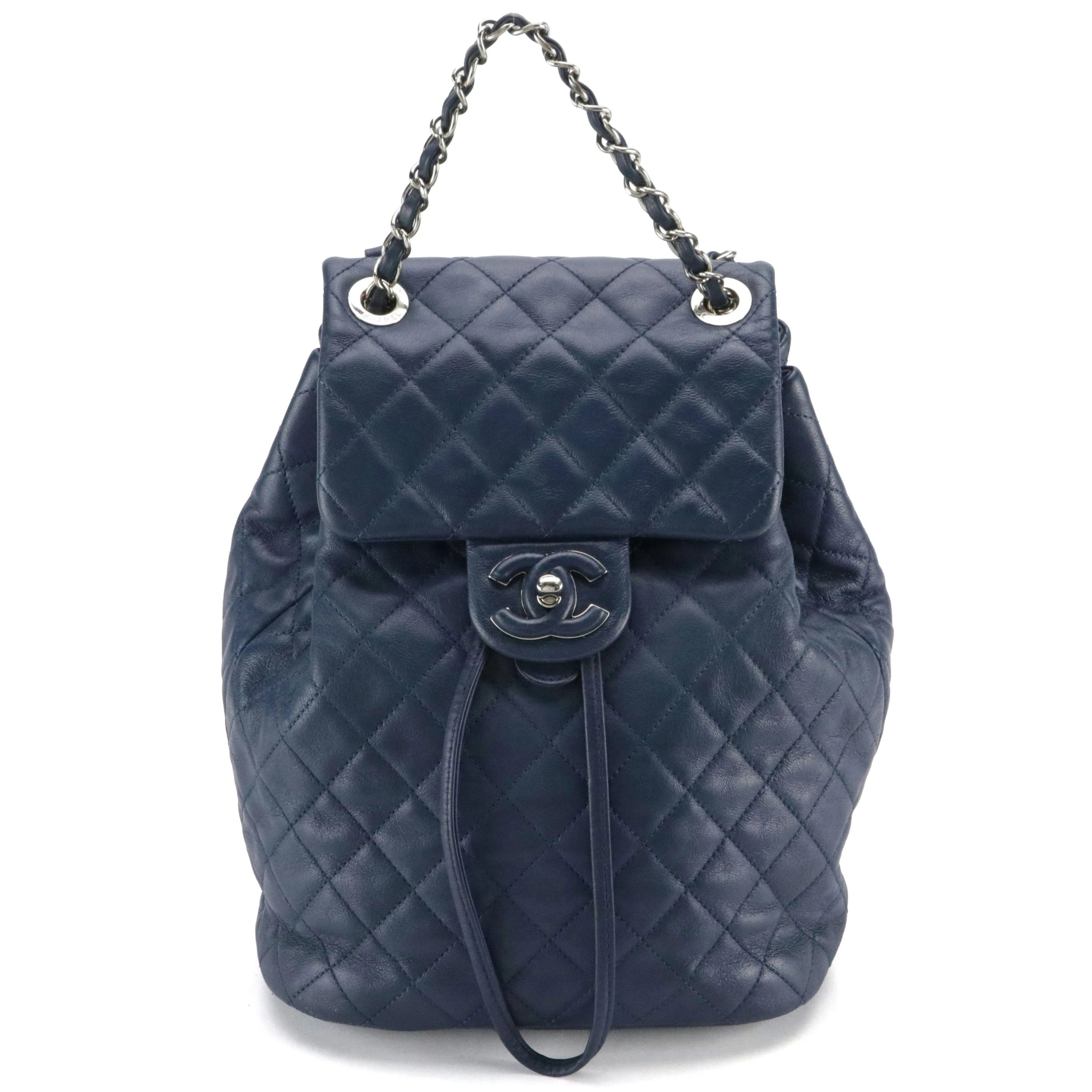 Chanel Urban Spirit Small Backpack Bag in Quilted Navy Leather