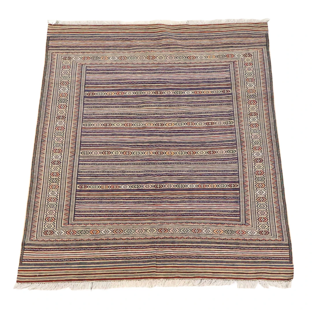 4'8 x 6'4 Handwoven Tunisian Gafsa Style Area Rug