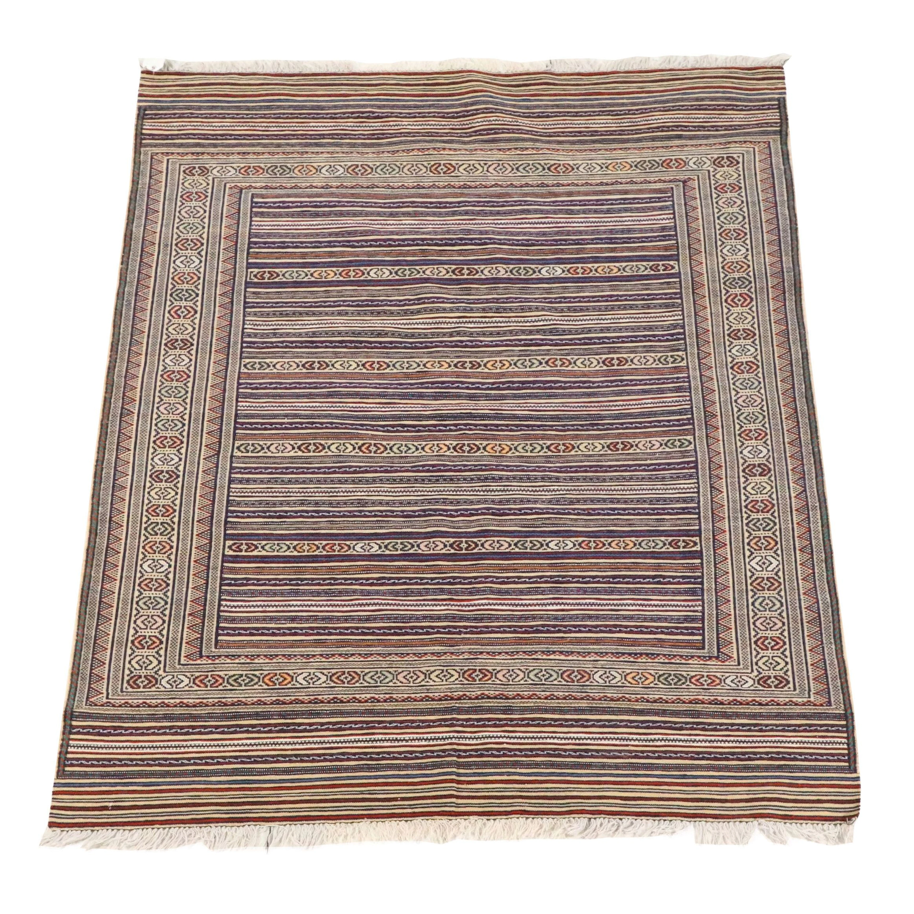 4'8 x 6'4 Handwoven Tunisian Gafsa Style Area Rug