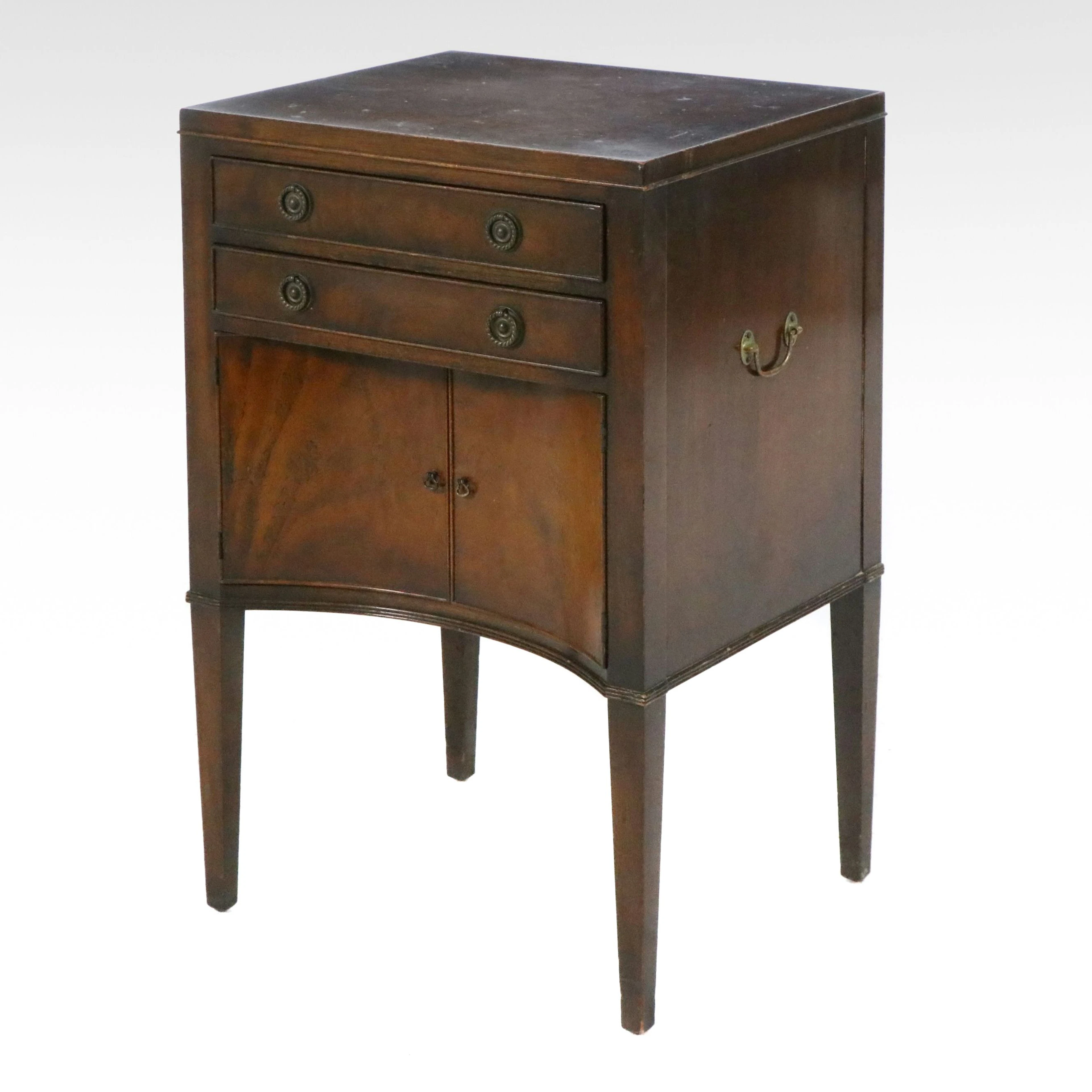 Hepplewhite Style Mahogany Side Cabinet with Pull-Out Writing Slide