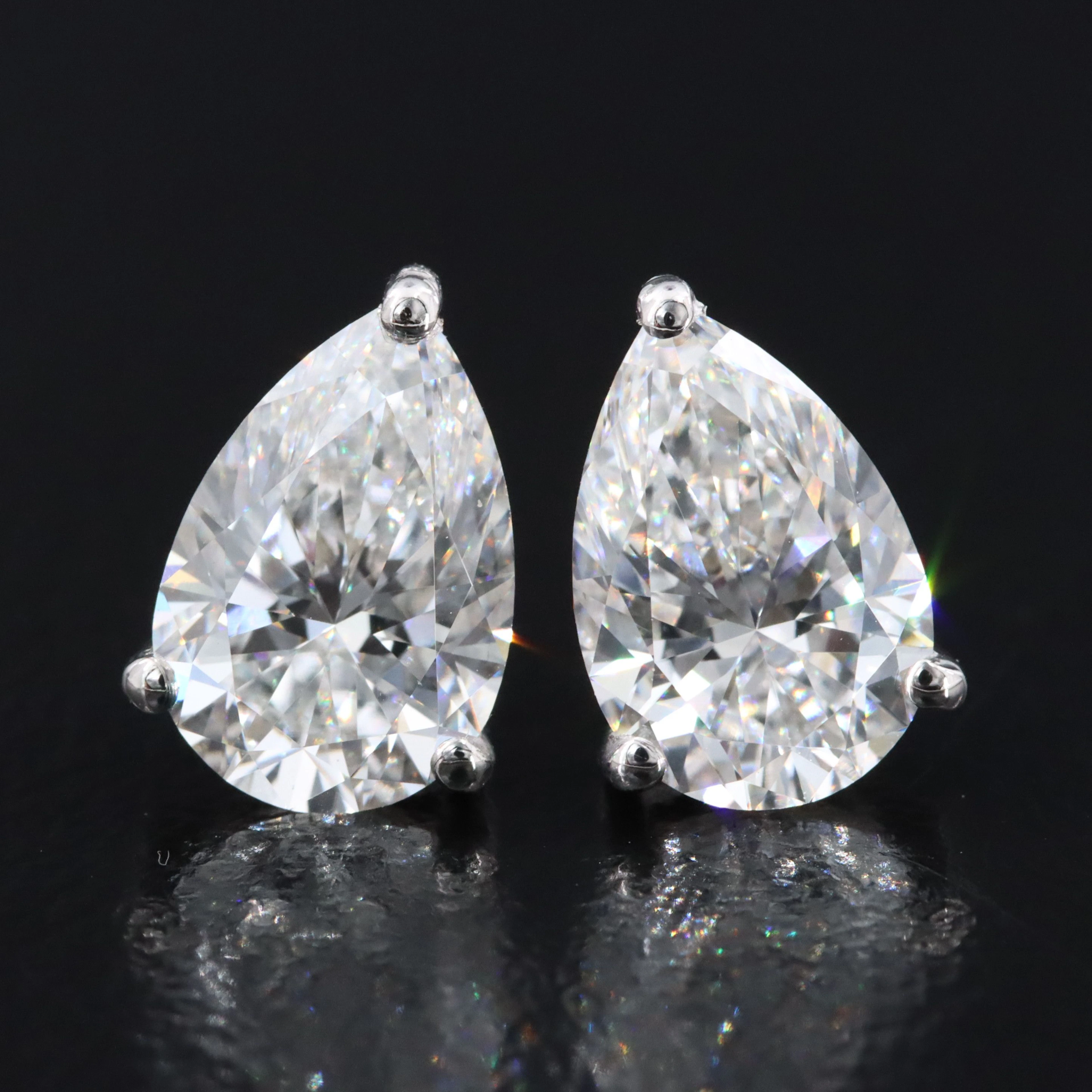 14K 3.02 CTW Lab Grown Diamond Stud Earrings with IGI Reports