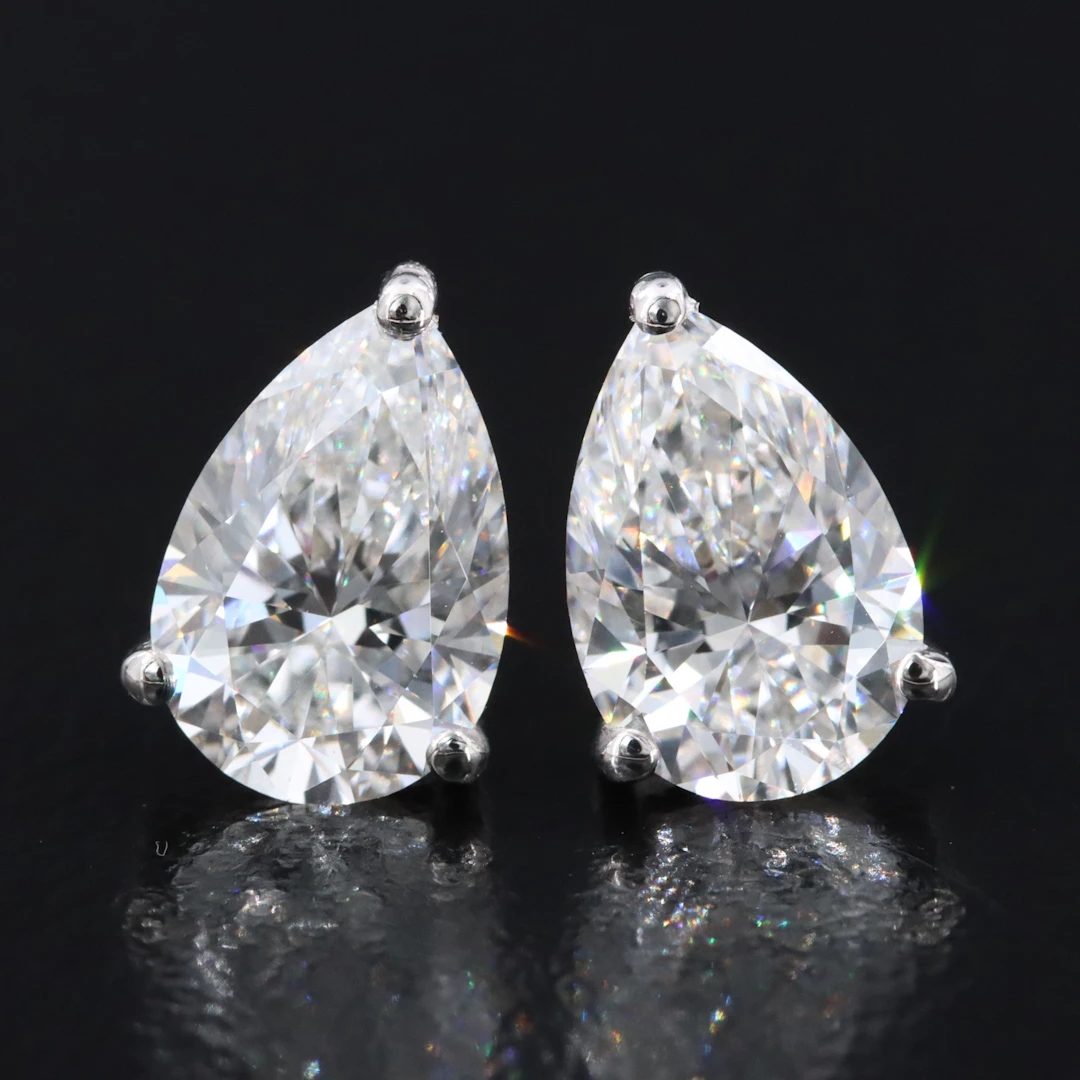 14K 3.02 CTW Lab Grown Diamond Stud Earrings with IGI Reports