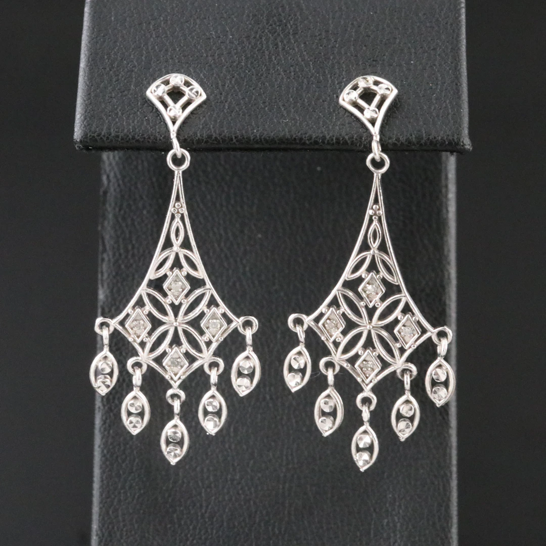 10K 0.04 CTW Diamond Chandelier Earrings