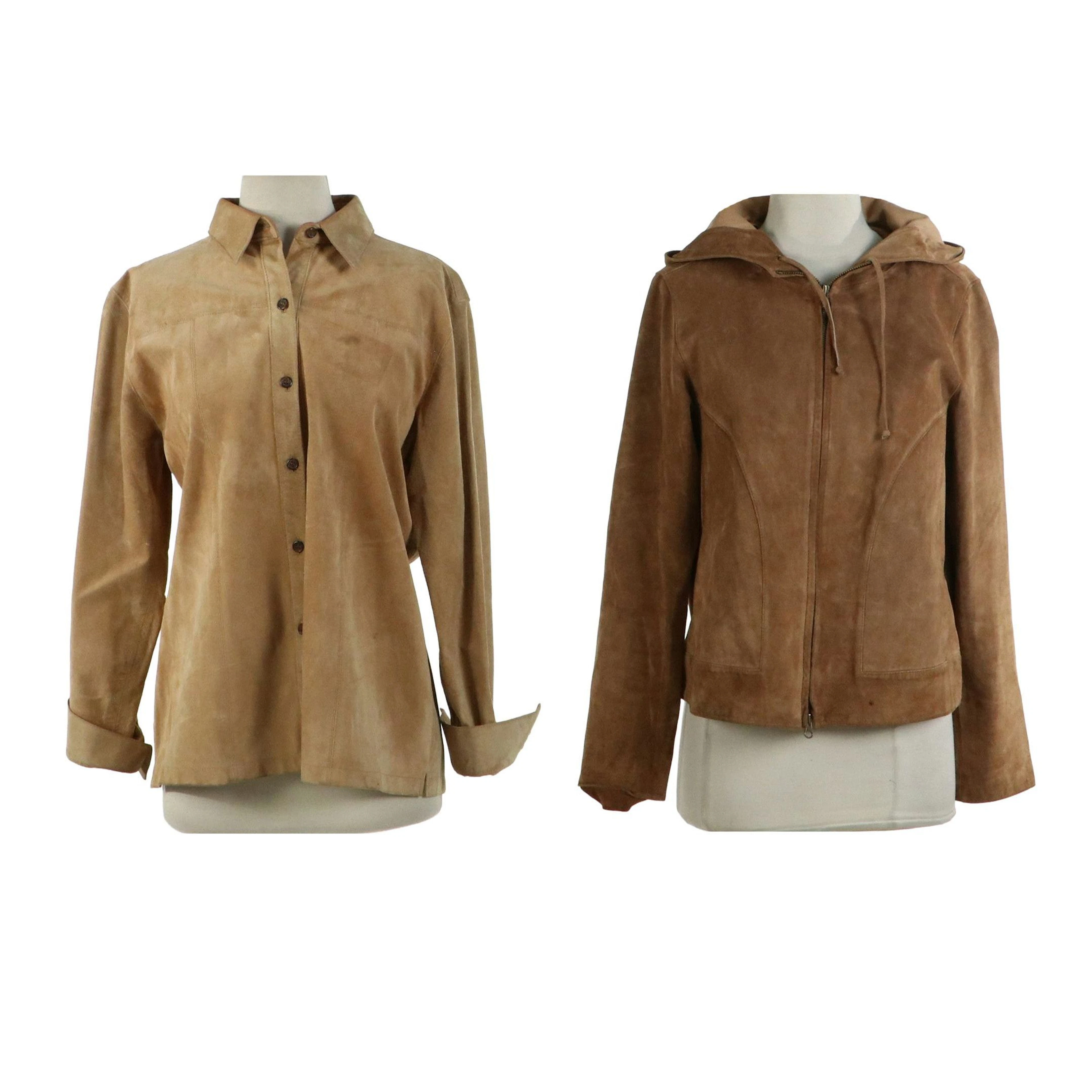 The Territory Ahead Hooded Zip Jacket and Golden Bear Sportswear Shirt in Suede