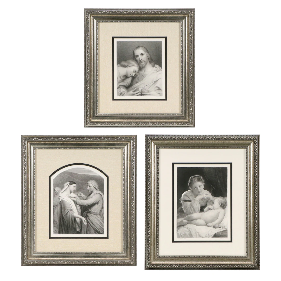 Engravings After Ary Scheffer "Christ and St. John," and Others, 20th