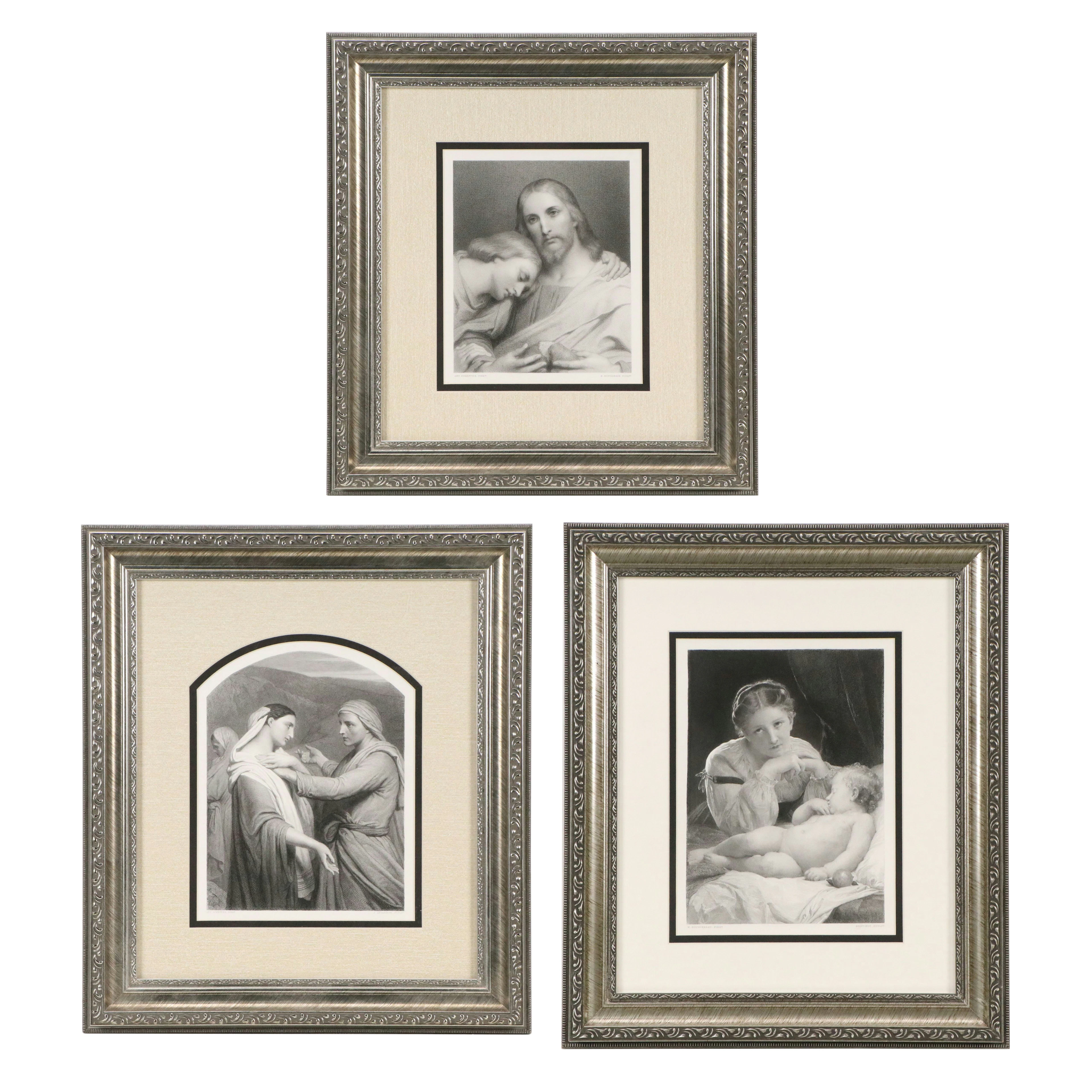 Engravings After Ary Scheffer "Christ and St. John," and Others, 20th