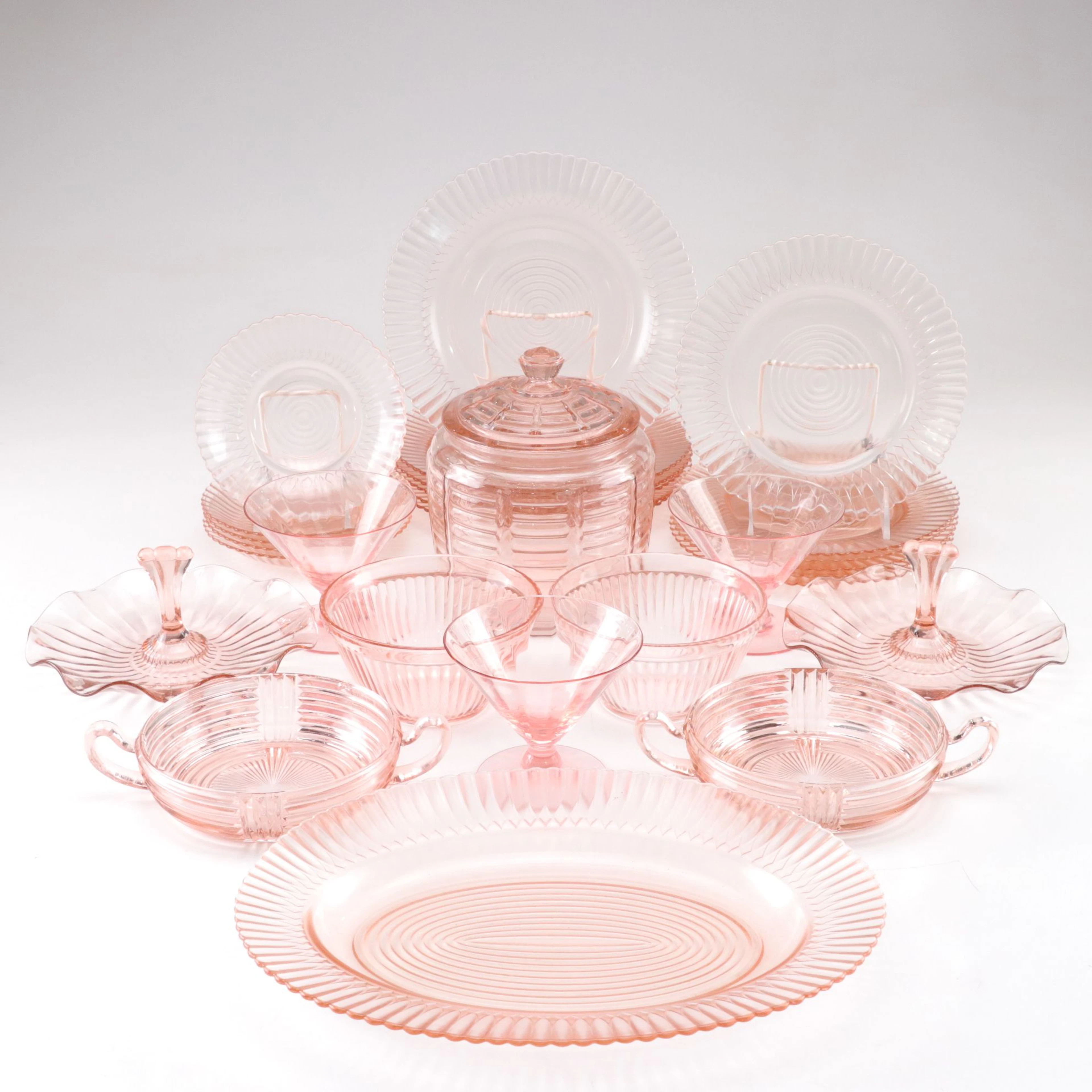 Anchor Hocking "Manhattan" with Macbeth-Evans and More Pink Depression Glass