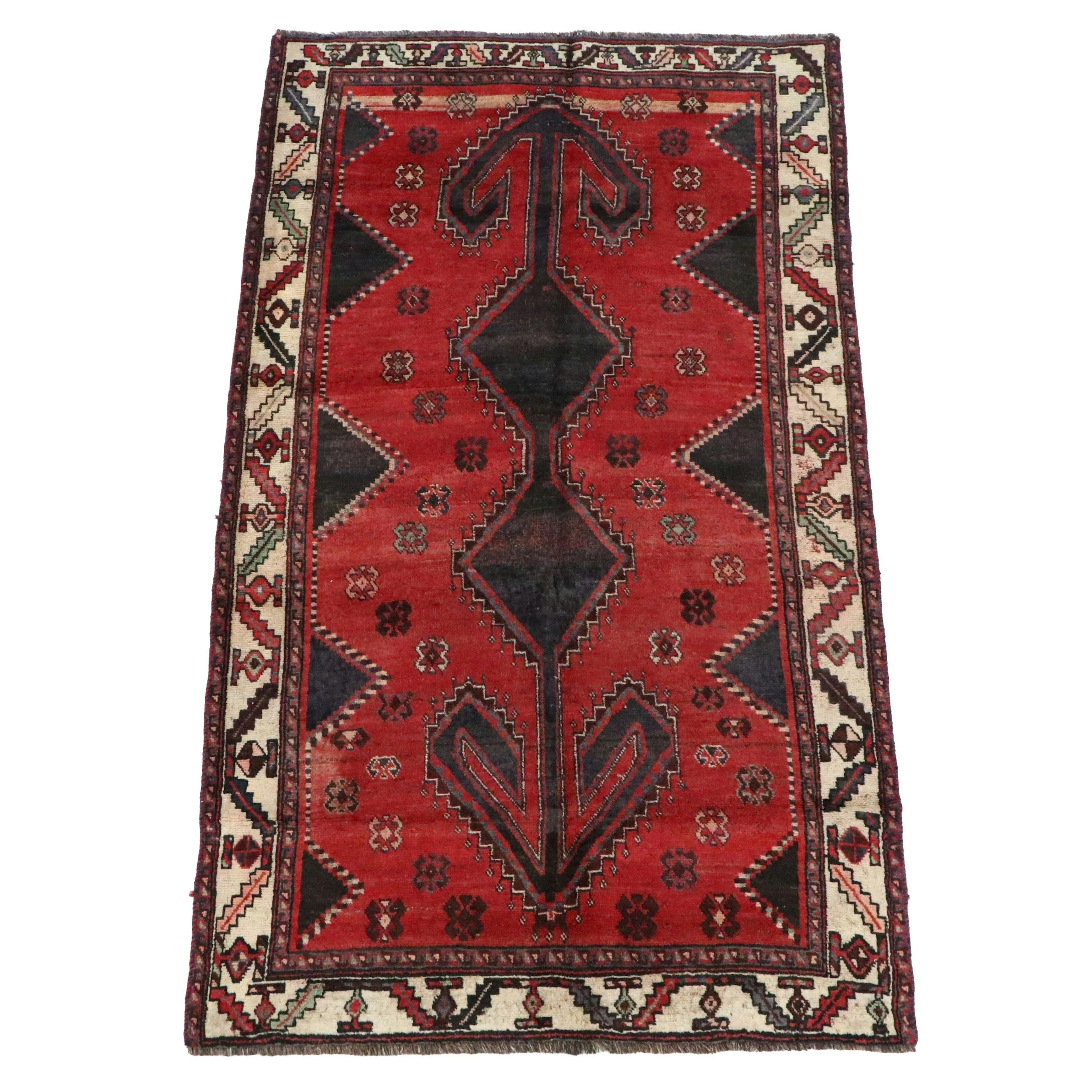 4'9 x 8'6 Hand-Knotted Persian Kurdish Area Rug