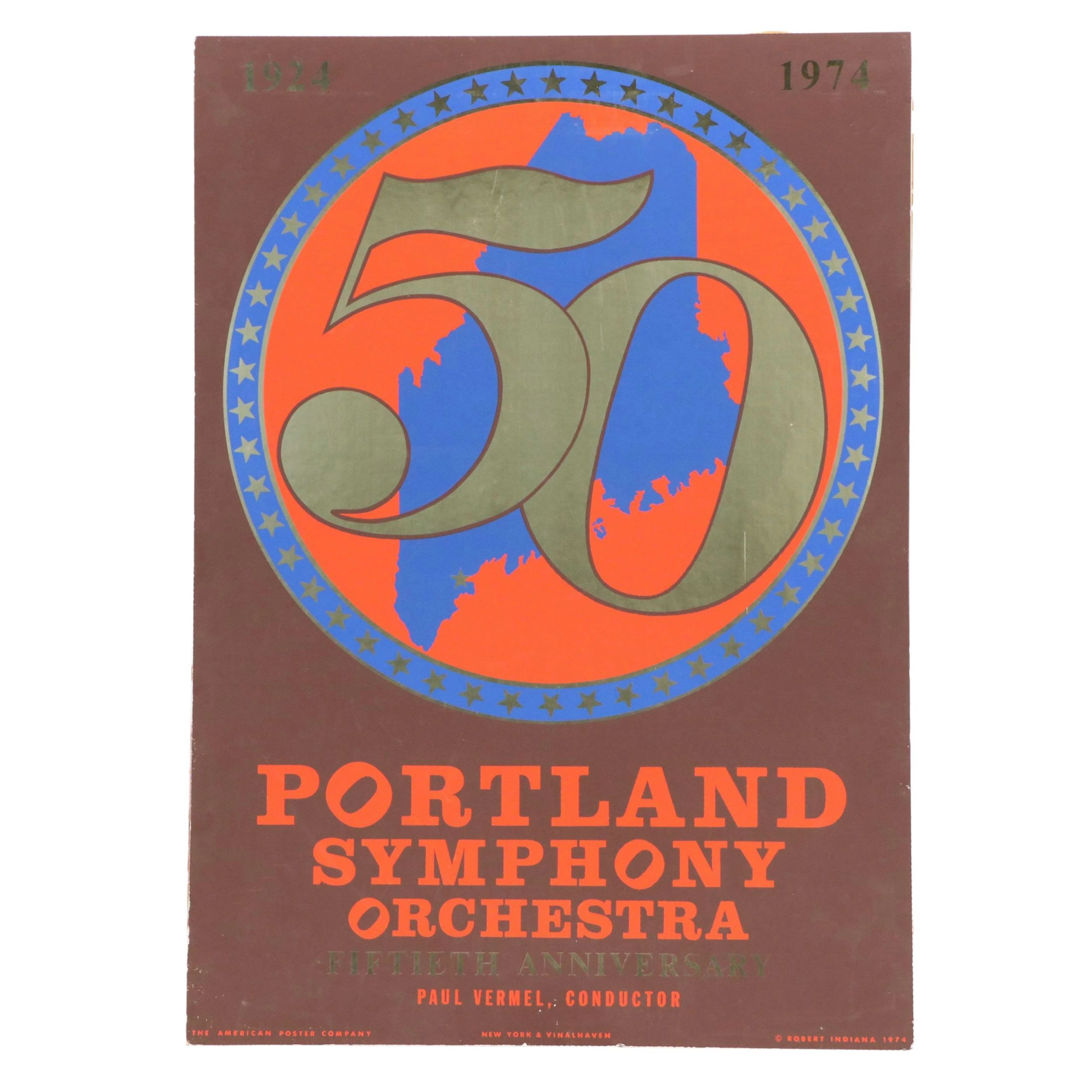 Robert Indiana Serigraph Poster for Portland Symphony Orchestra, 1974