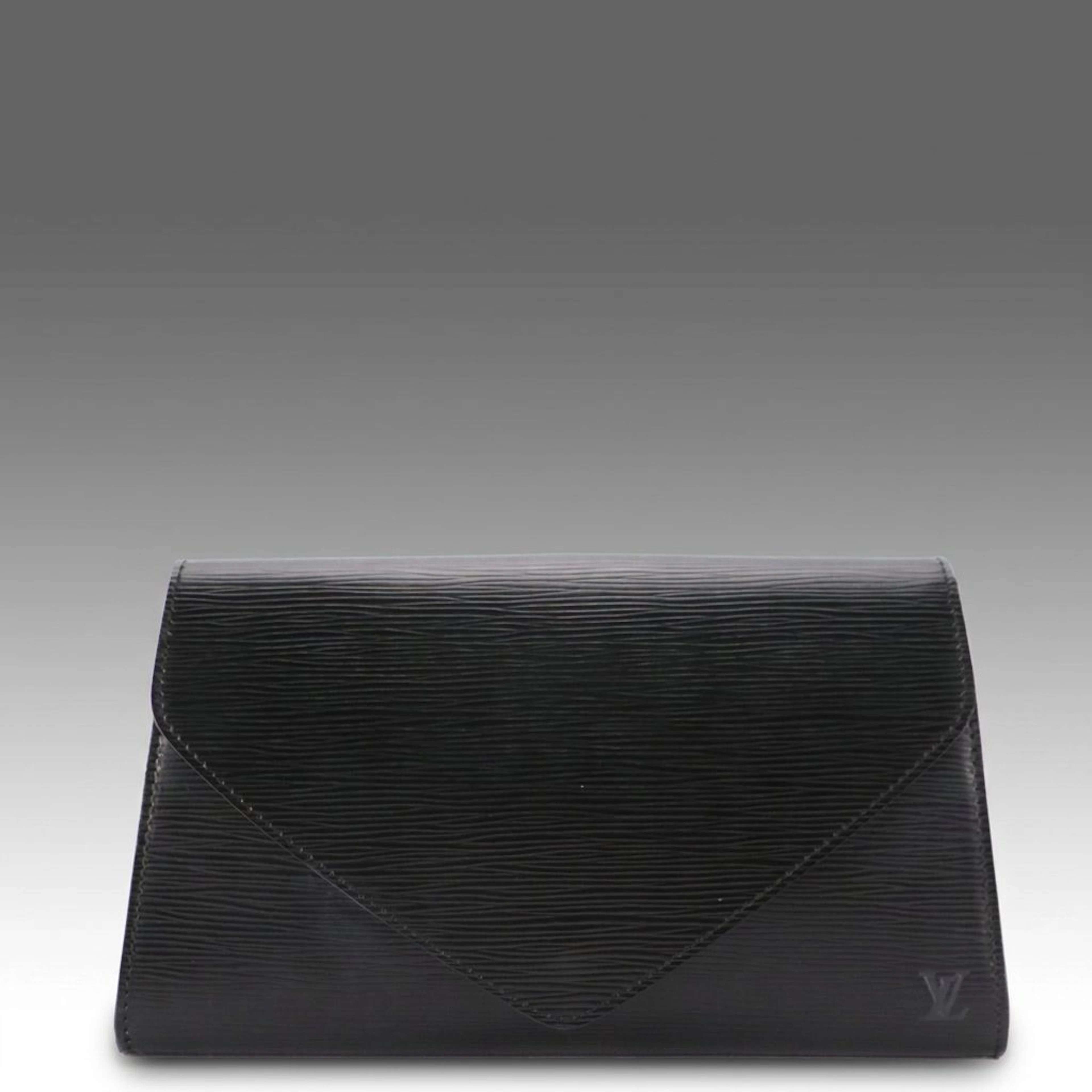 Louis Vuitton Art Deco Envelope Flap Clutch in Black Epi and Smooth Leather