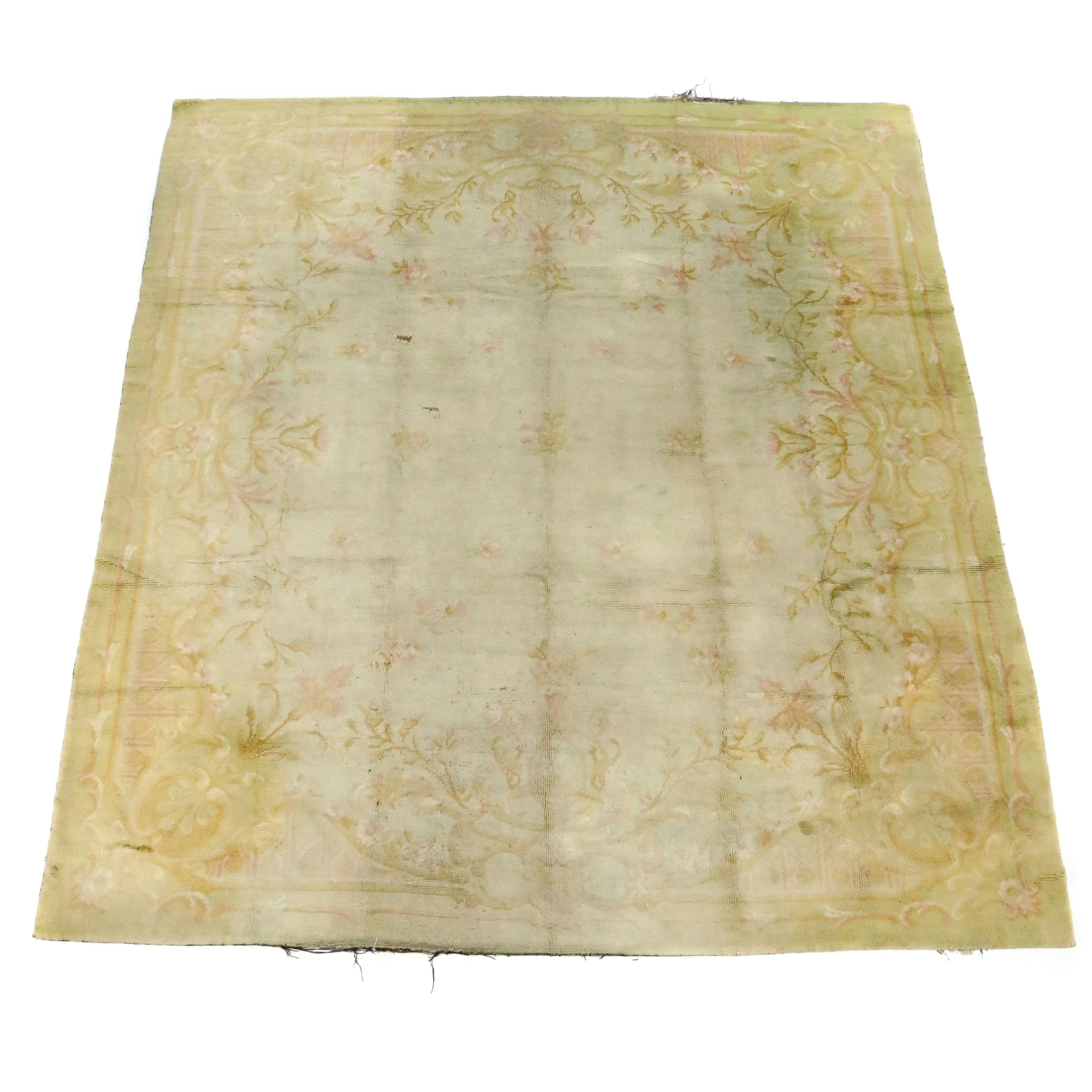 11'5 x 12'10 Hand-Knotted Sino-French Aubusson Room-Sized Rug