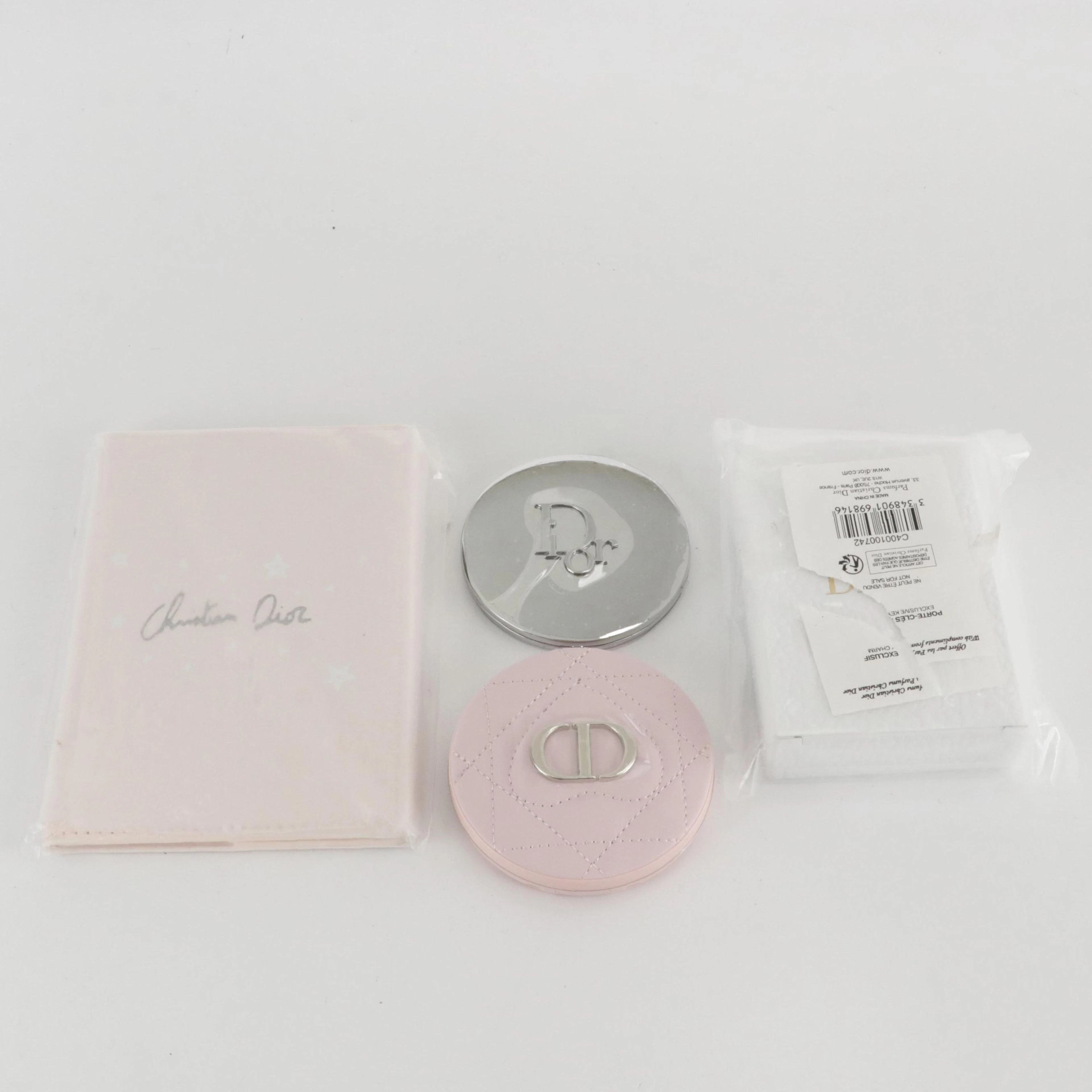 Christian Dior Pink Cannage Pocket Mirror with More Promotional Items