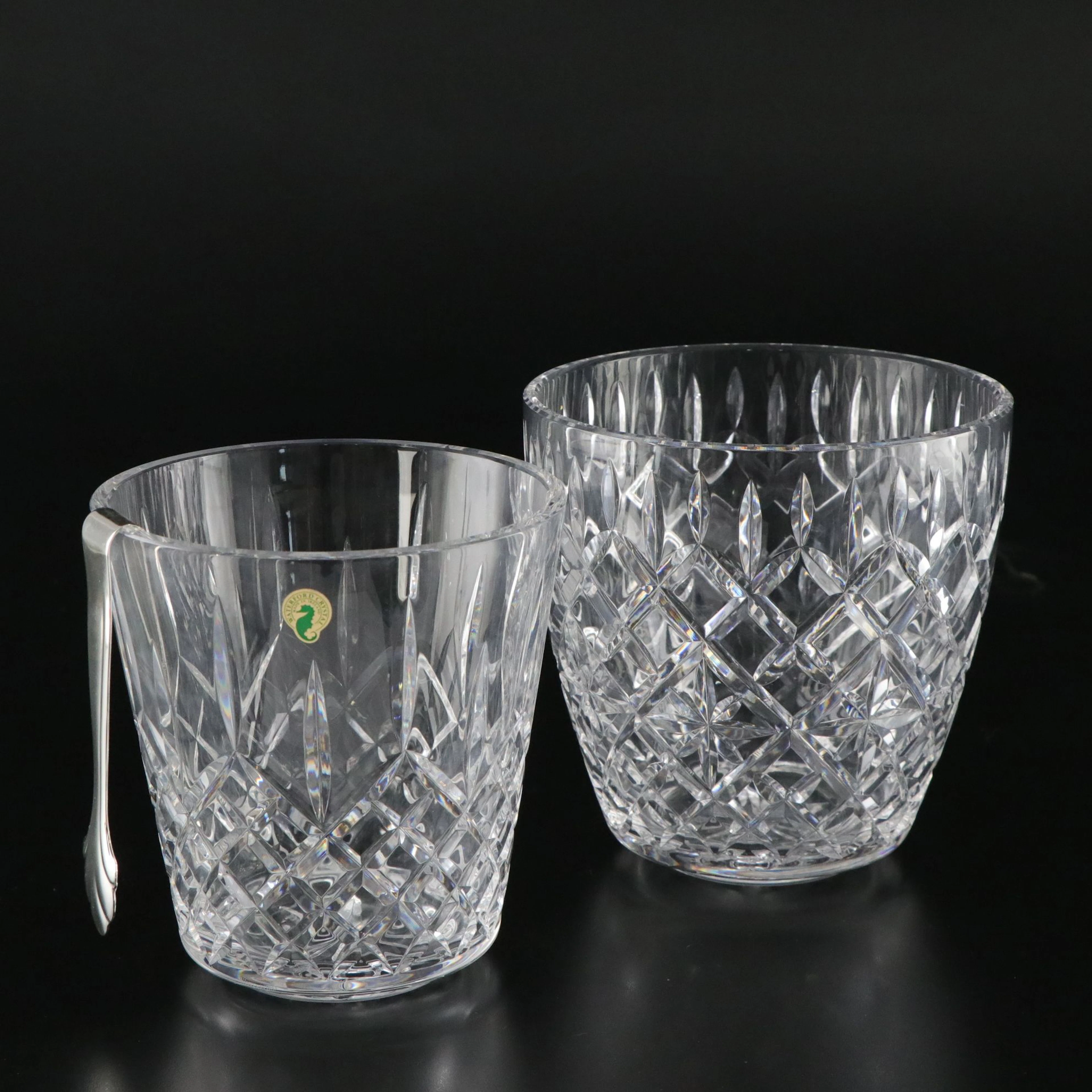 Waterford Crystal Champagne Bucket and "Lismore" Crystal Ice Bucket with Tongs