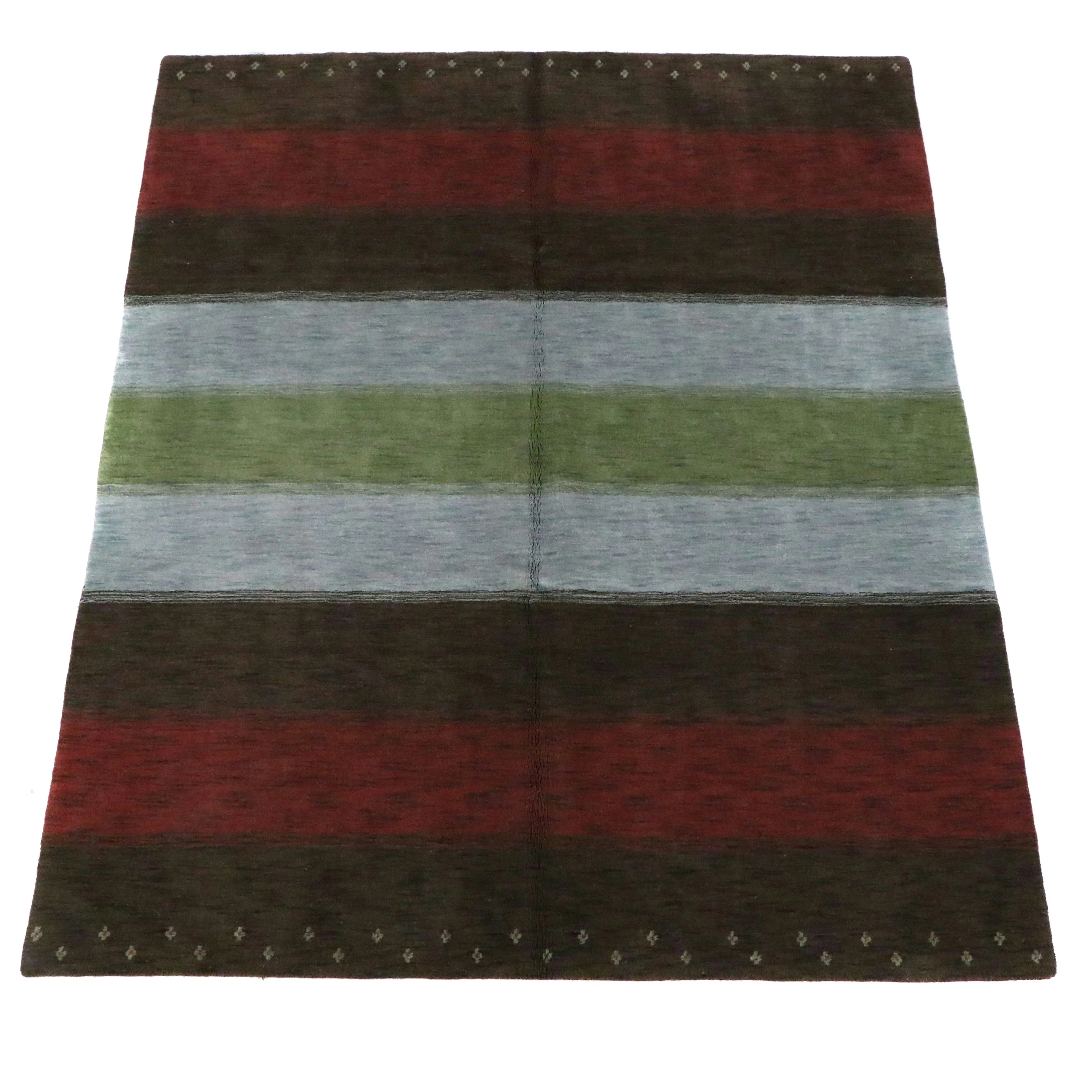 8' x 10' Hand-Knotted Indo-Persian Gabbeh Area Rug