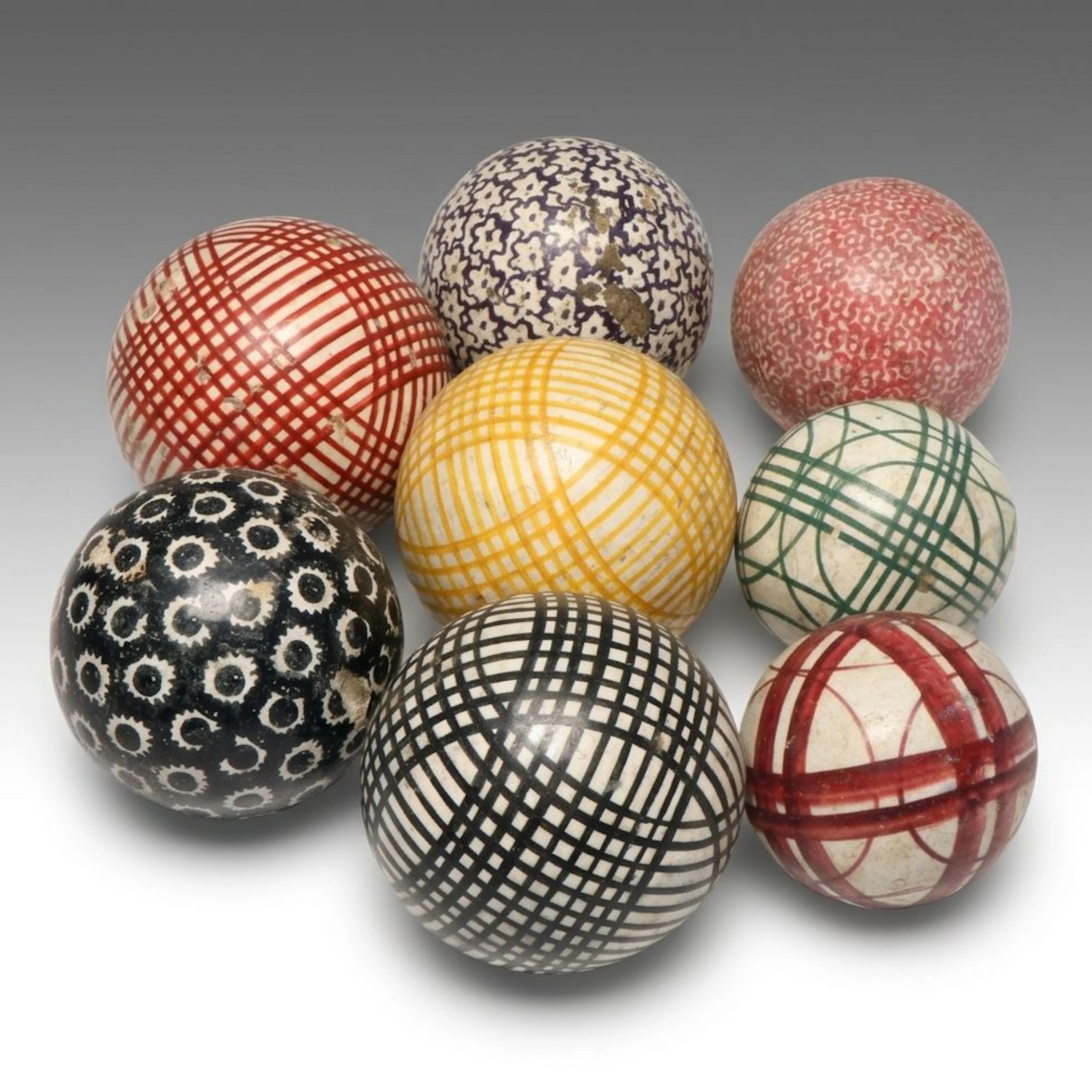 Scottish Pottery "Piggies" Lawn Bowling Carpet Balls