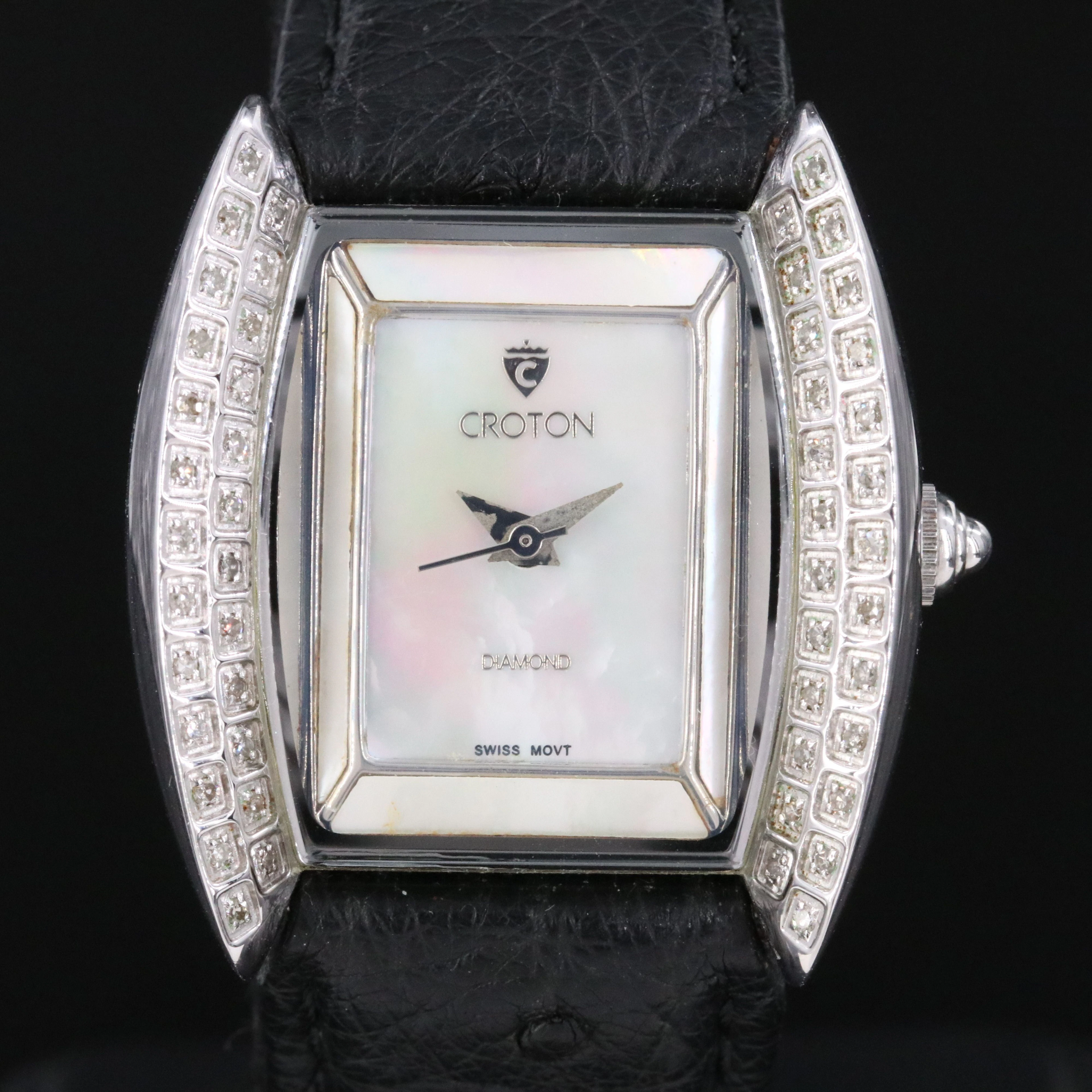 Croton Diamond & Mother-of-Pearl Steel Watch