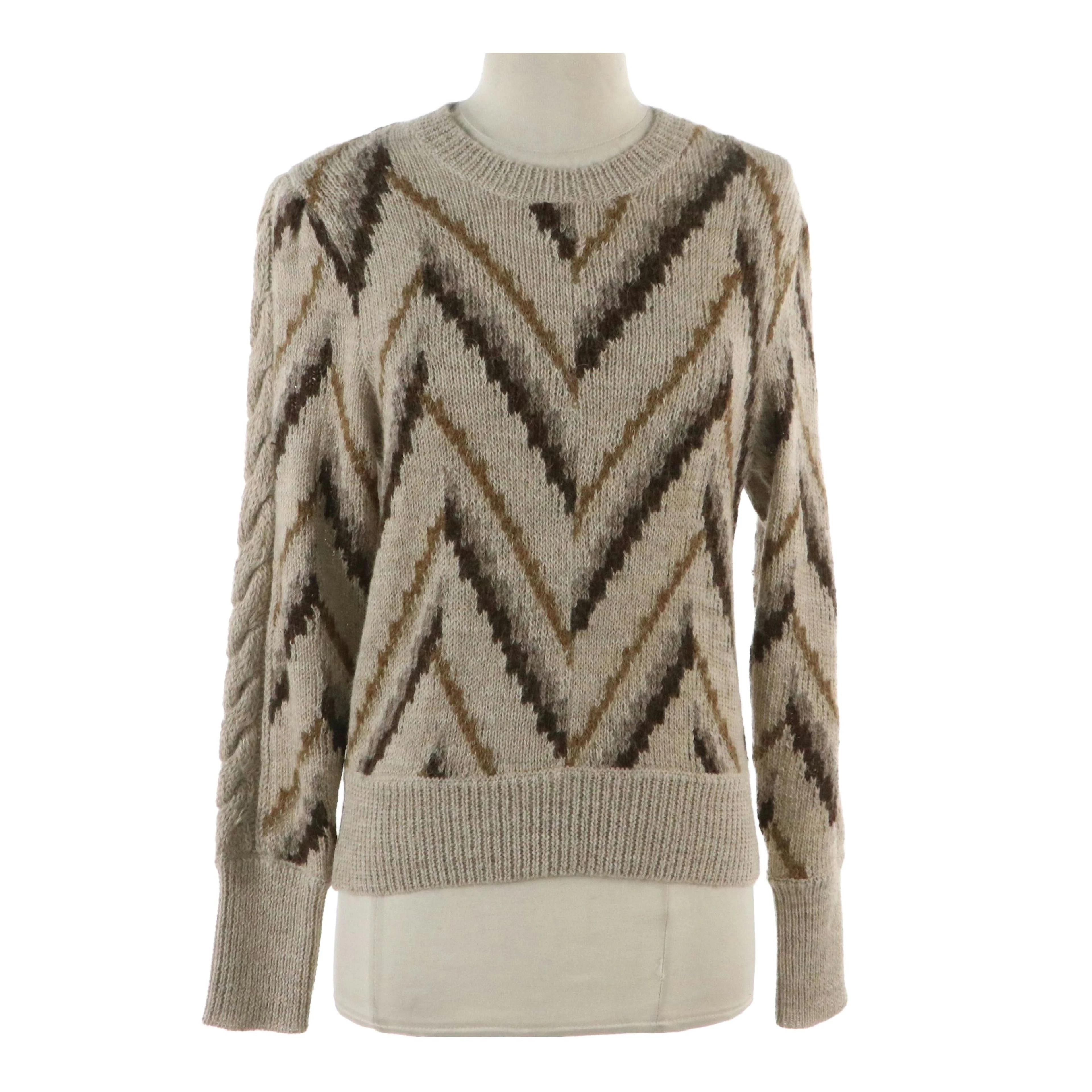 Isabel Marant Étoile Glenny Sweater in Alpaca and Wool Blend Chevron Sweater
