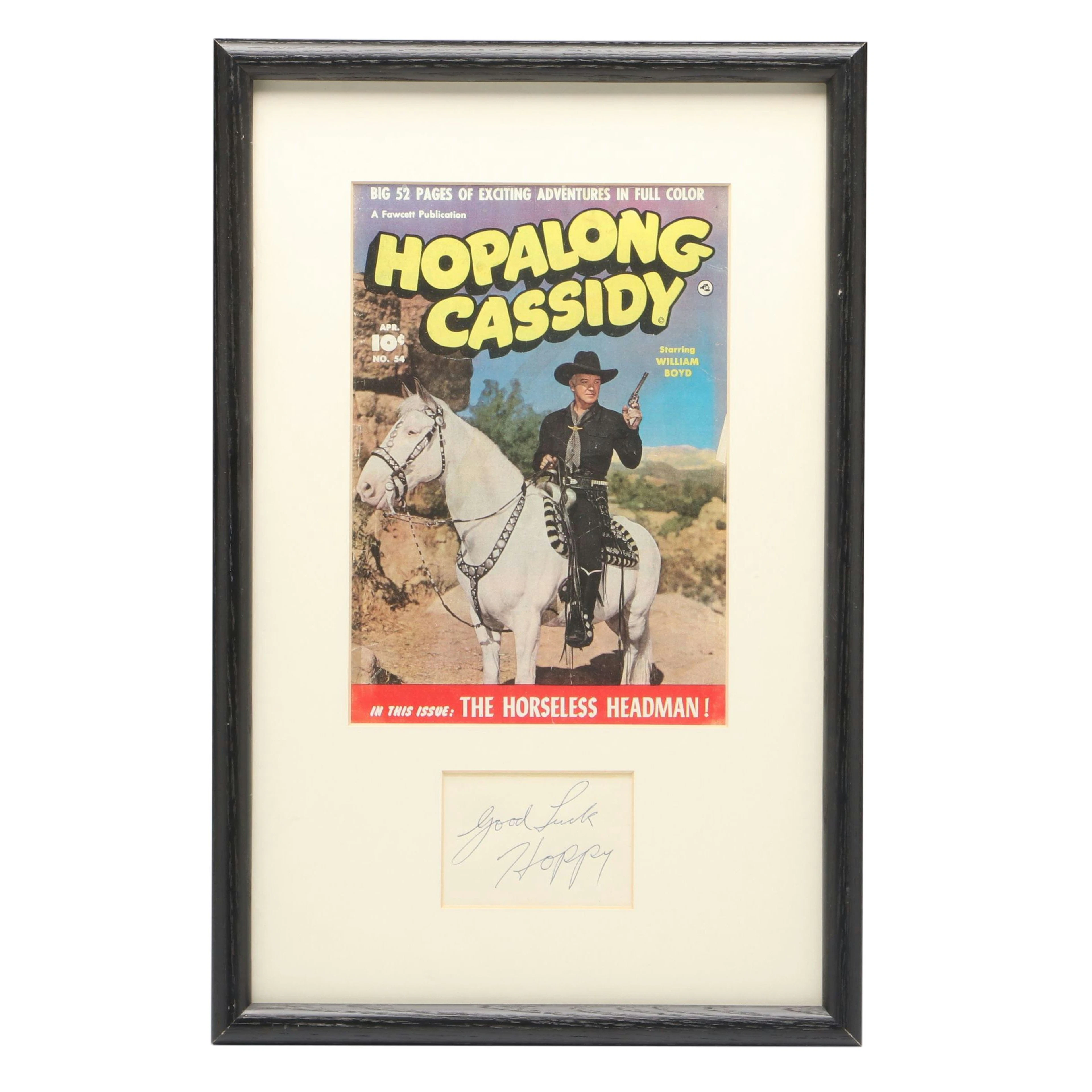 "Hopalong Cassidy" Comic Book with Signed Cut Card