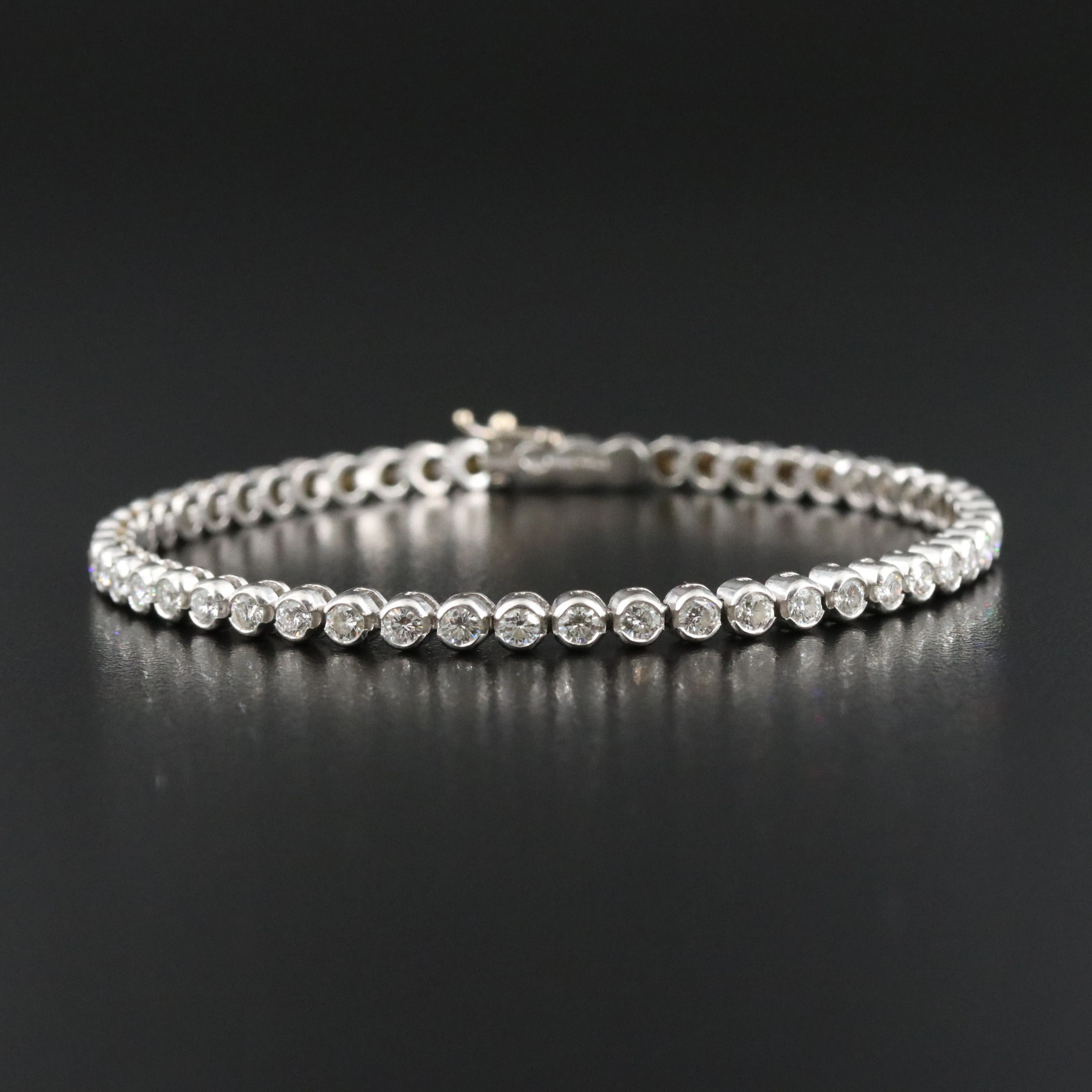 Platinum 3.12 CTW Diamond Line Bracelet