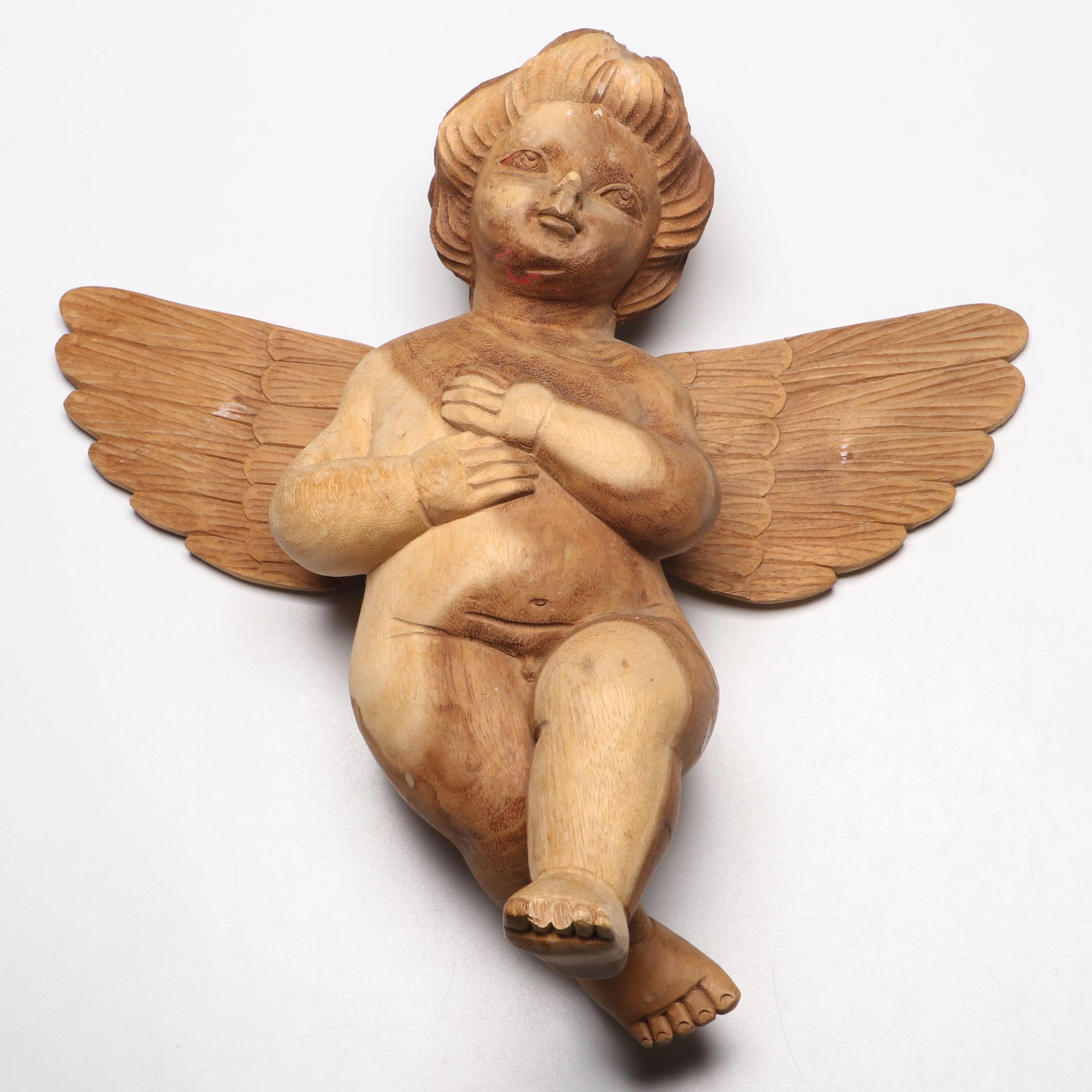 Carved Wooden Cherub