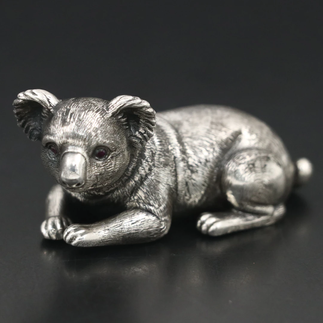 Russian 875 Silver Koala with Ruby Eyes