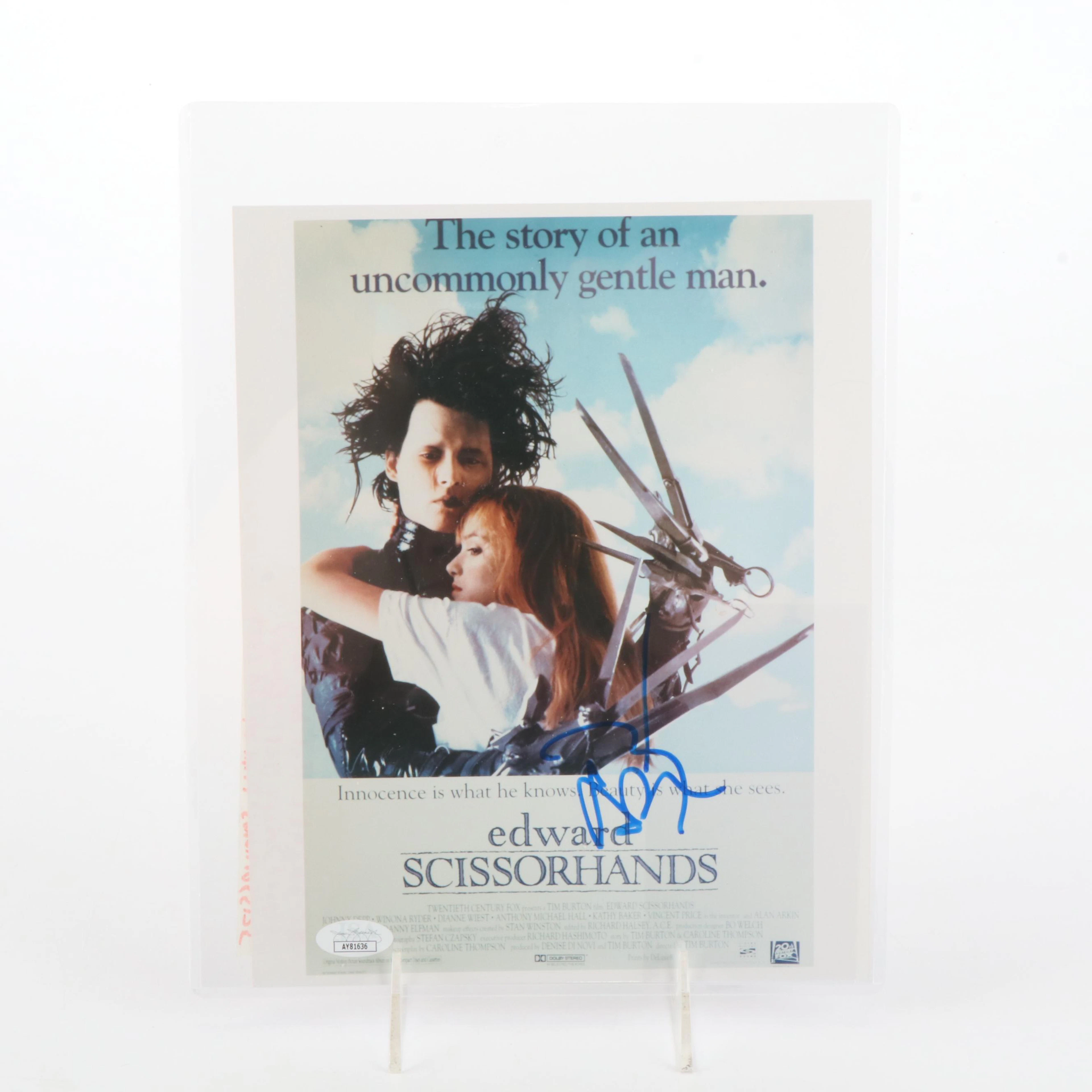 Johnny Depp Signed "Edward Scissorhands" Movie Print, JSA