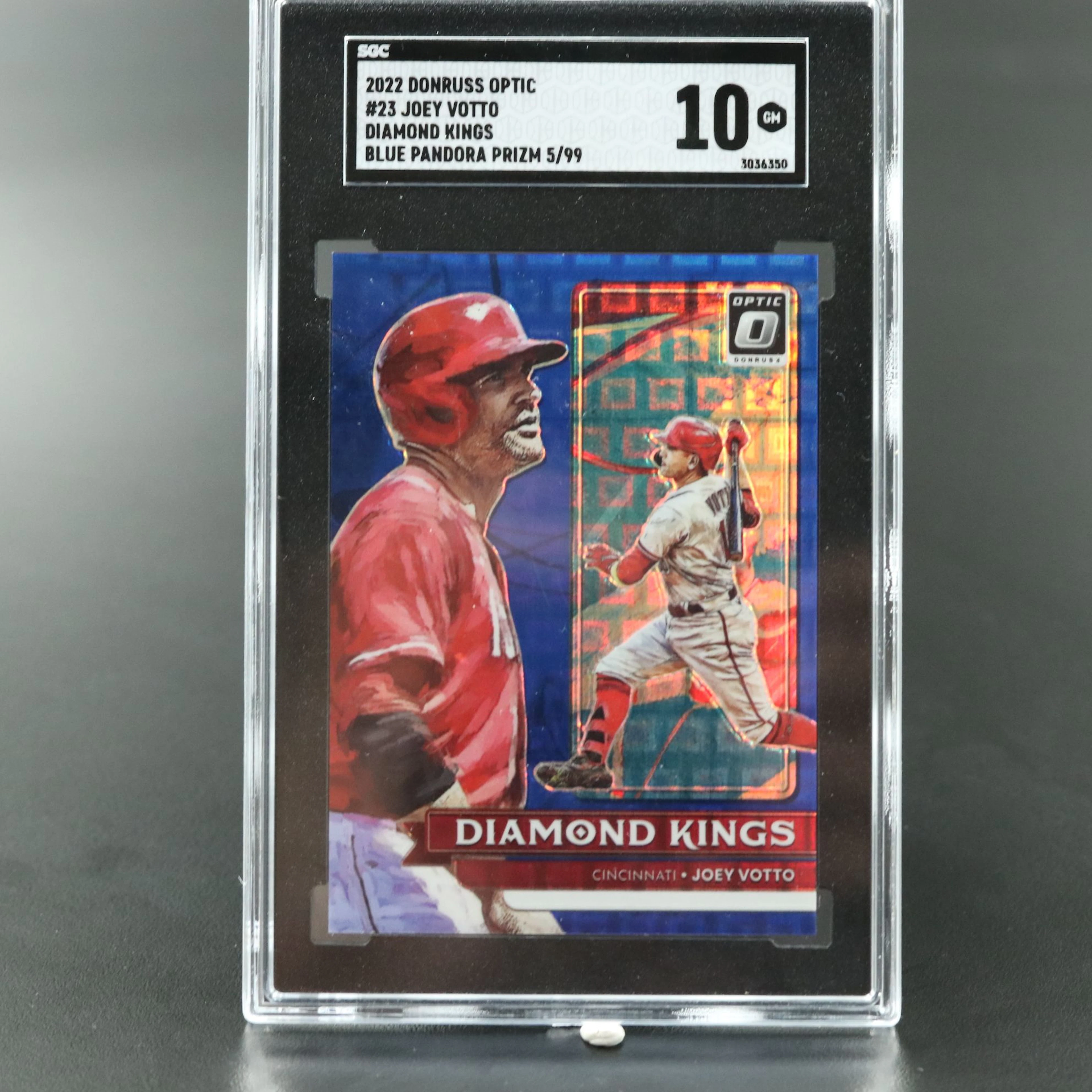 2022 Donruss Optic Joey Votto Diamond Kings Blue Prizm No. 05/99 Graded SGC 10