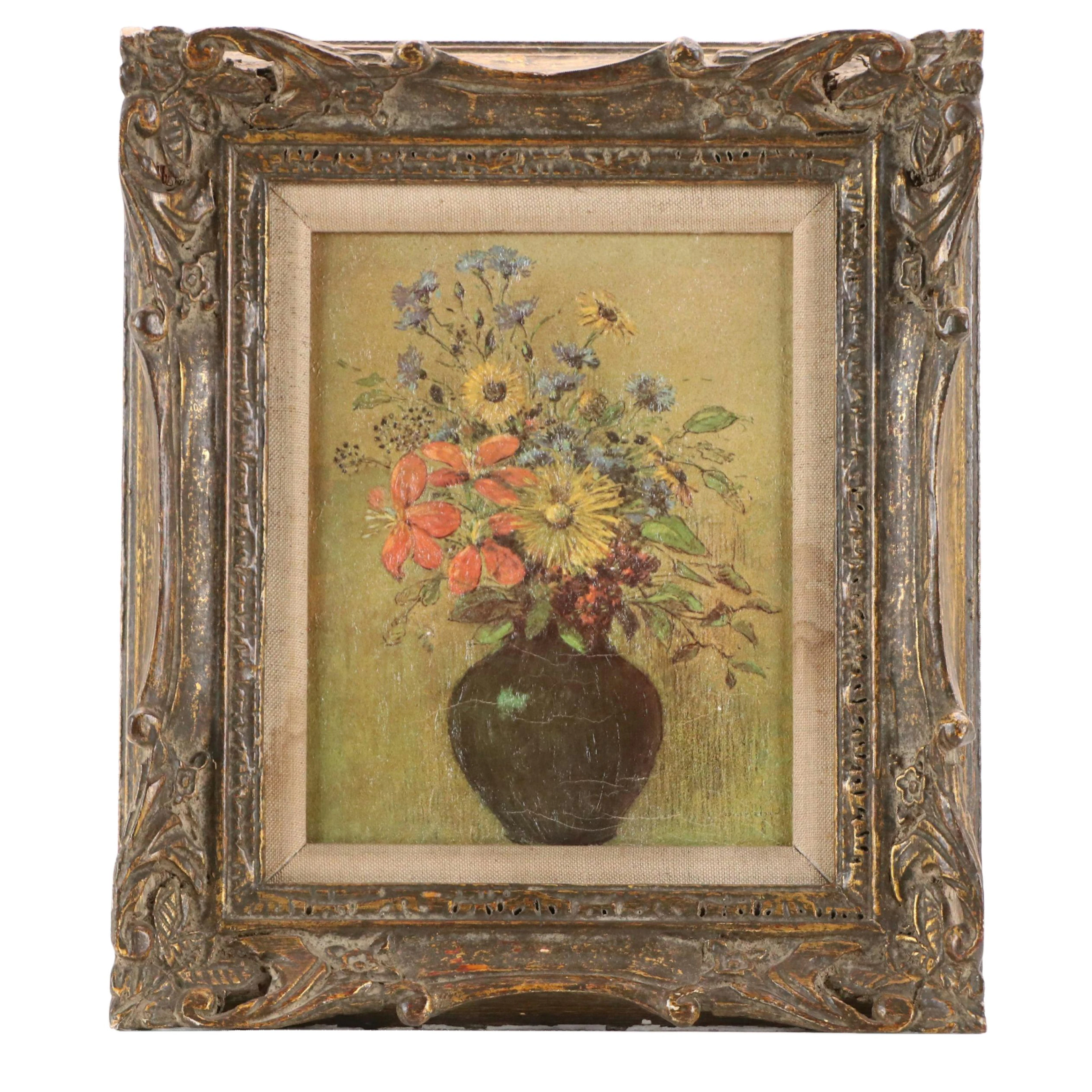 Textured Offset Lithograph After Odilon Redon "Wildflowers," 20th Century
