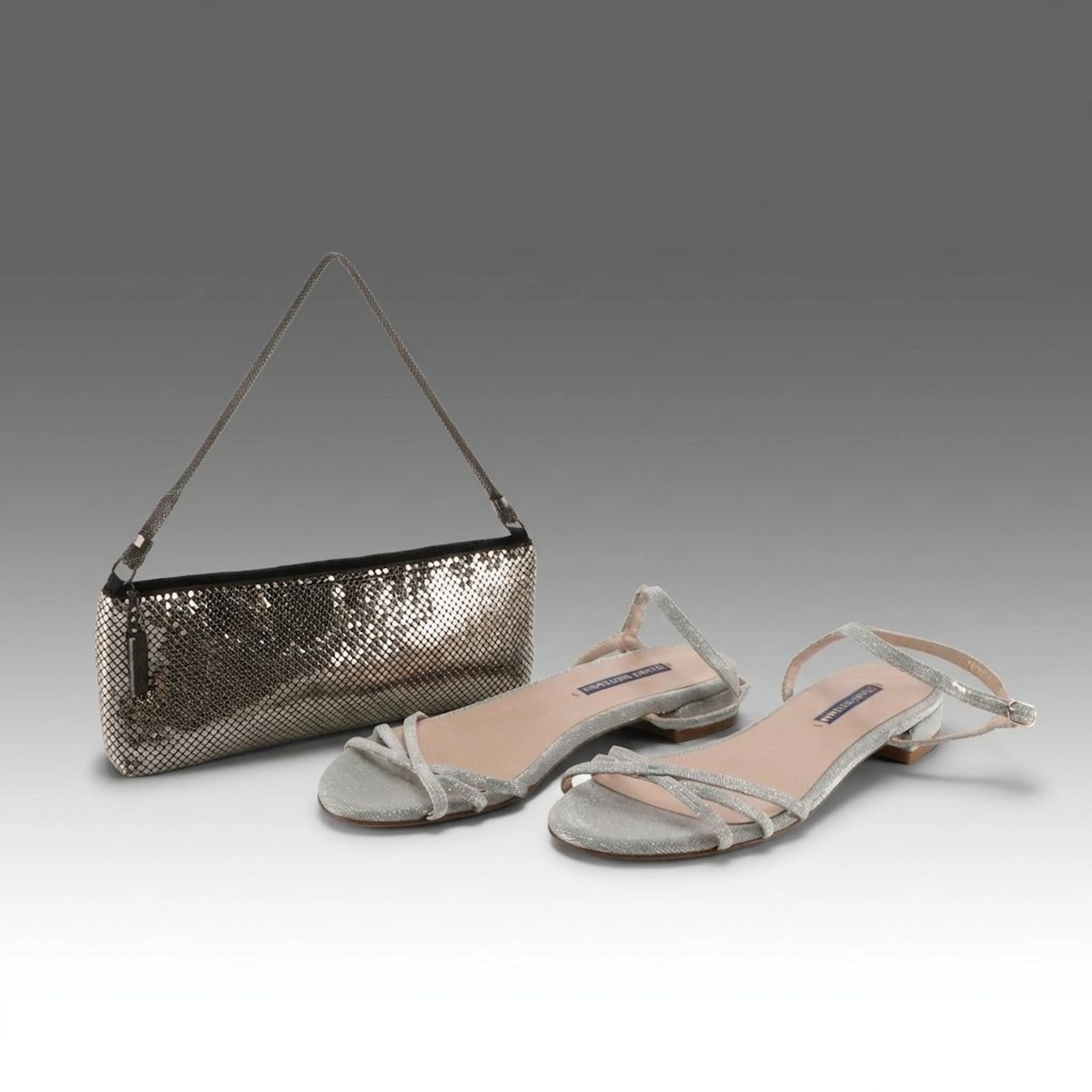 Stuart Weitzman Starla Flats and Whiting & Davis East/West Metal Mesh Purse