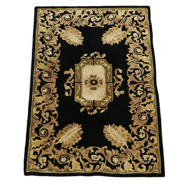 3'6 x 5'4 Hand-Tufted Sino-French Savonnerie Style Area Rug
